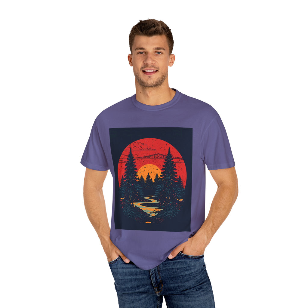 Nature Sunset Unisex T-shirt, Outdoor Adventure Tee, Camping Shirt, Hiking Gear, Mens and Womens Apparel