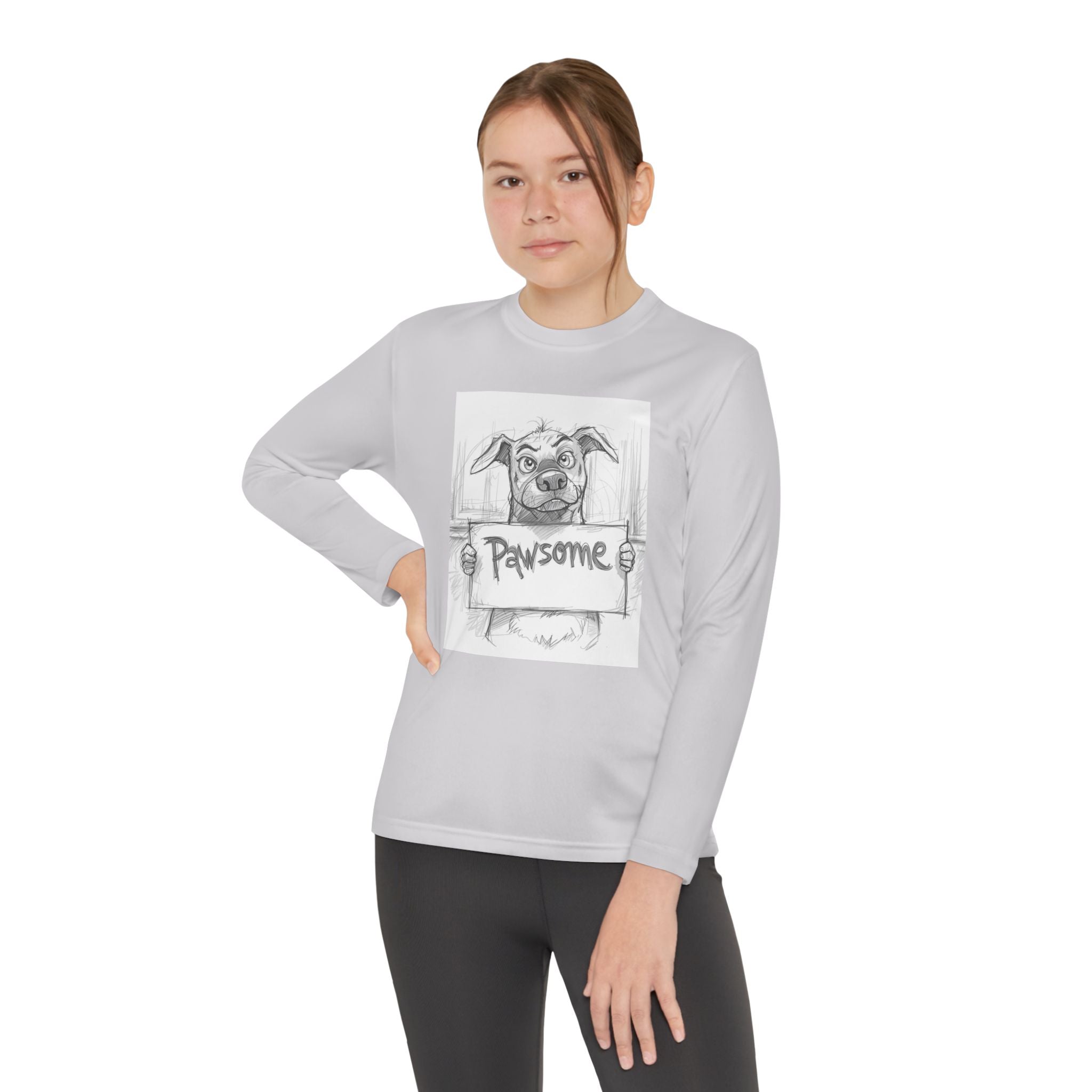 Pawsome Dog Youth Long Sleeve Competitor Tee