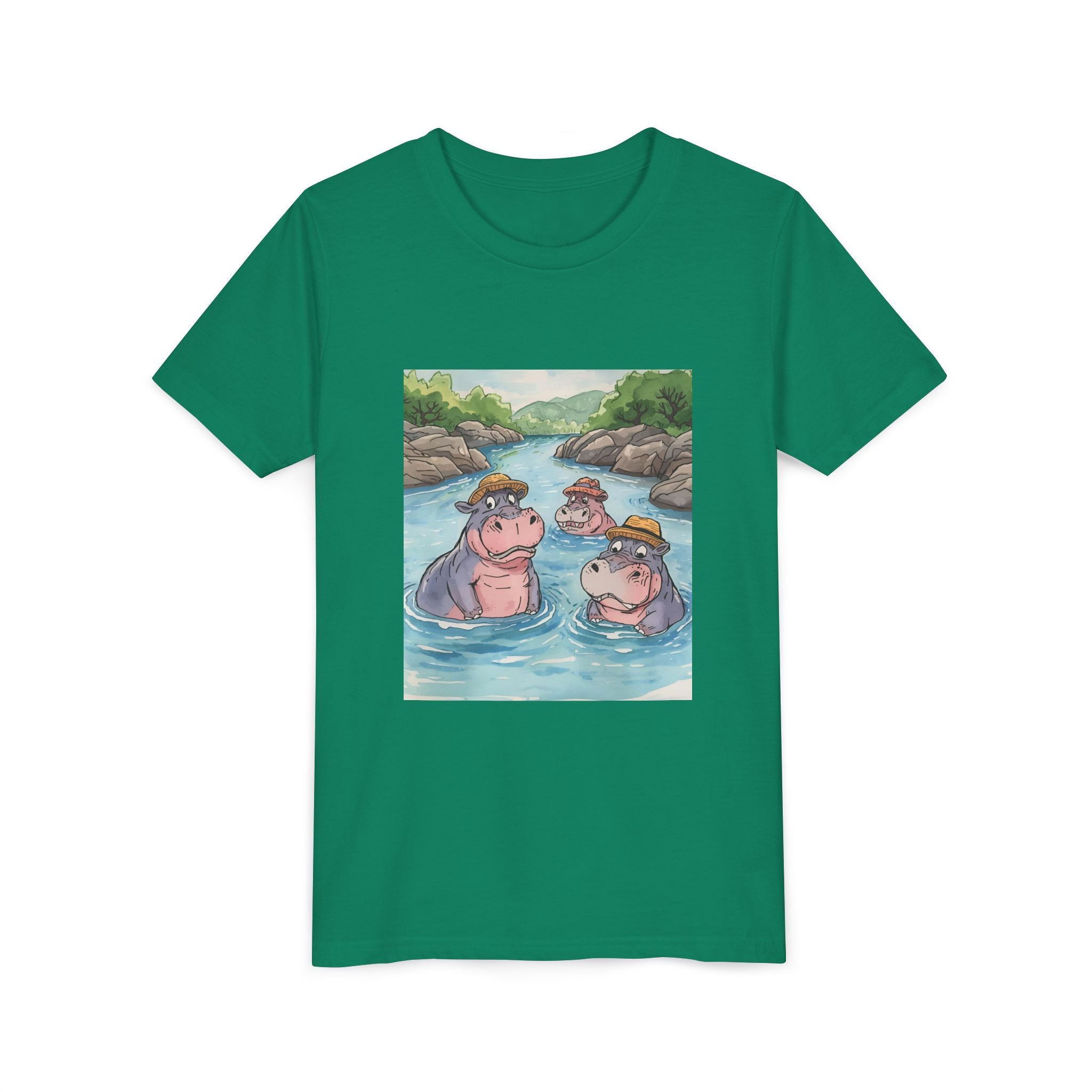 Hippo Cute Youth Short Sleeve Tee