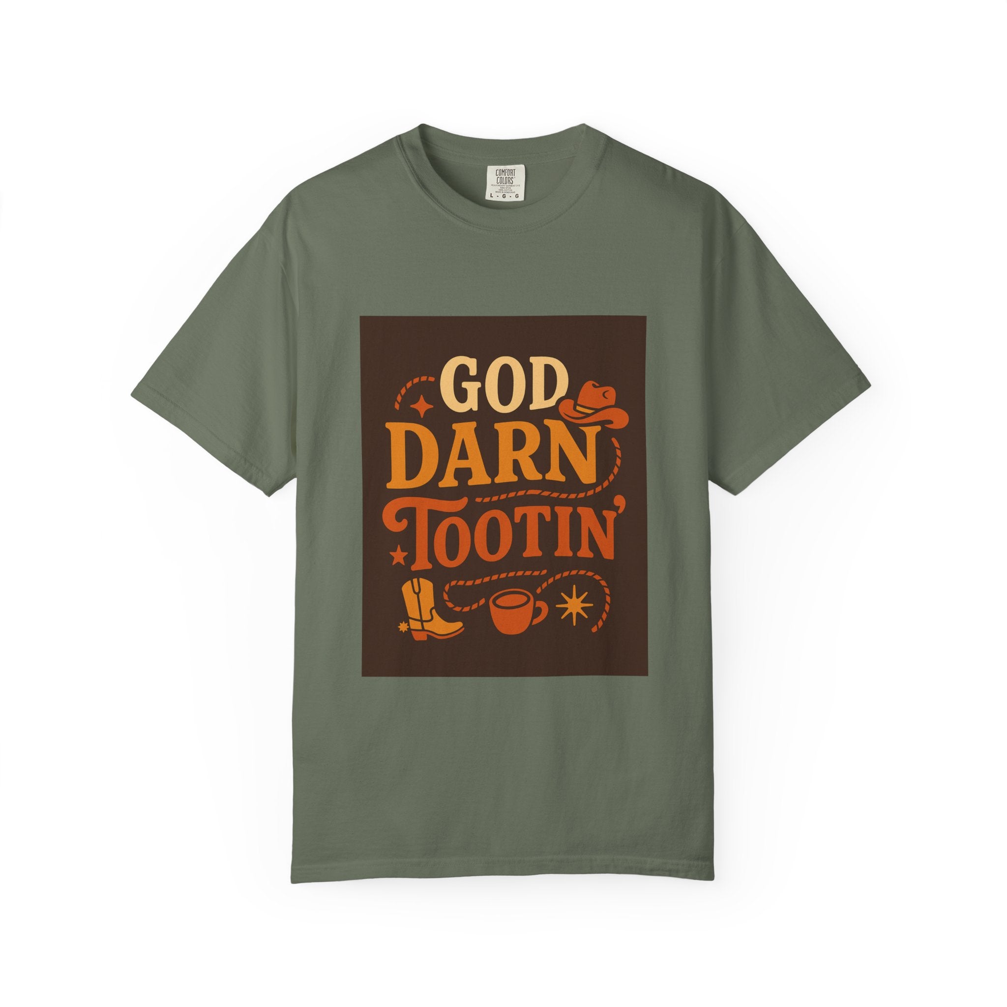 Vintage-Inspired Unisex T-Shirt with 'God Darn Tootin' Graphic - Perfect for Cowpoke Gatherings, Western Themed Events, Gift