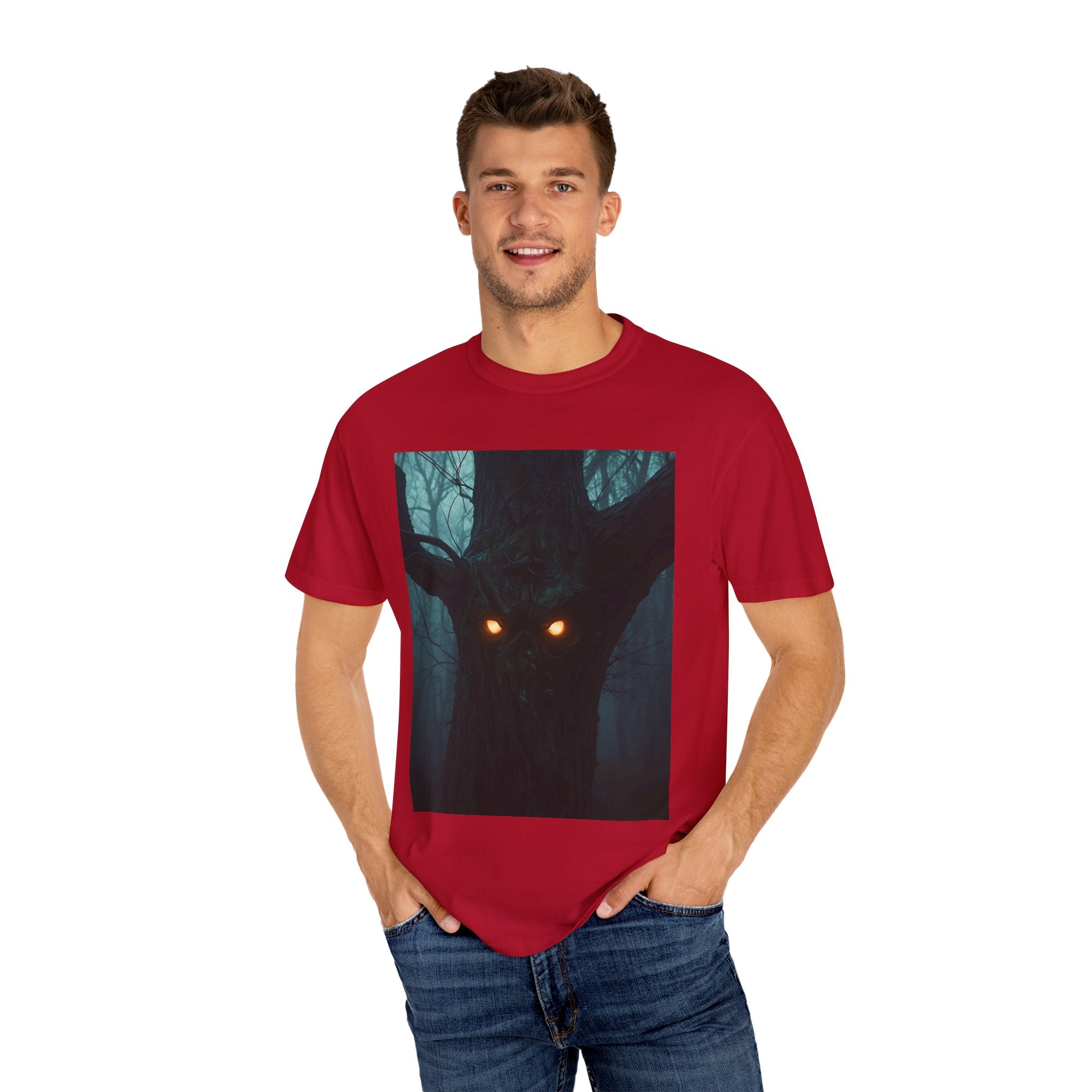 Spooky Forest Creature Unisex T-Shirt, Casual Wear, Gift for Nature Lovers, Halloween Apparel, Trendy Graphic Tee