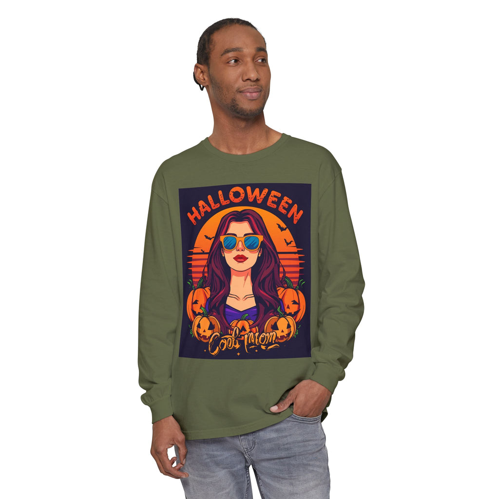 Halloween Themed Unisex Garment-dyed Long Sleeve T-Shirt
