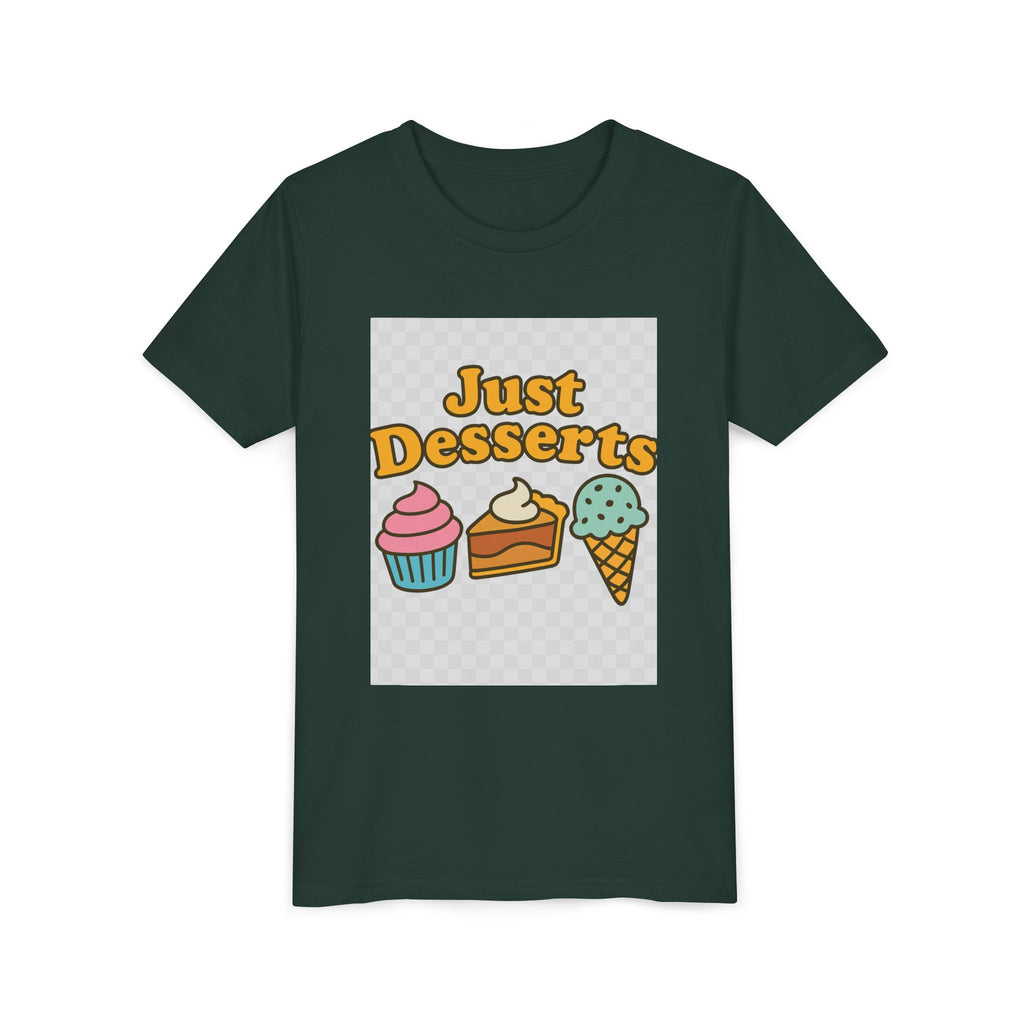 Youth Short Sleeve Tee - Just Desserts Ice Cream and Cupcake Graphic T-Shirt