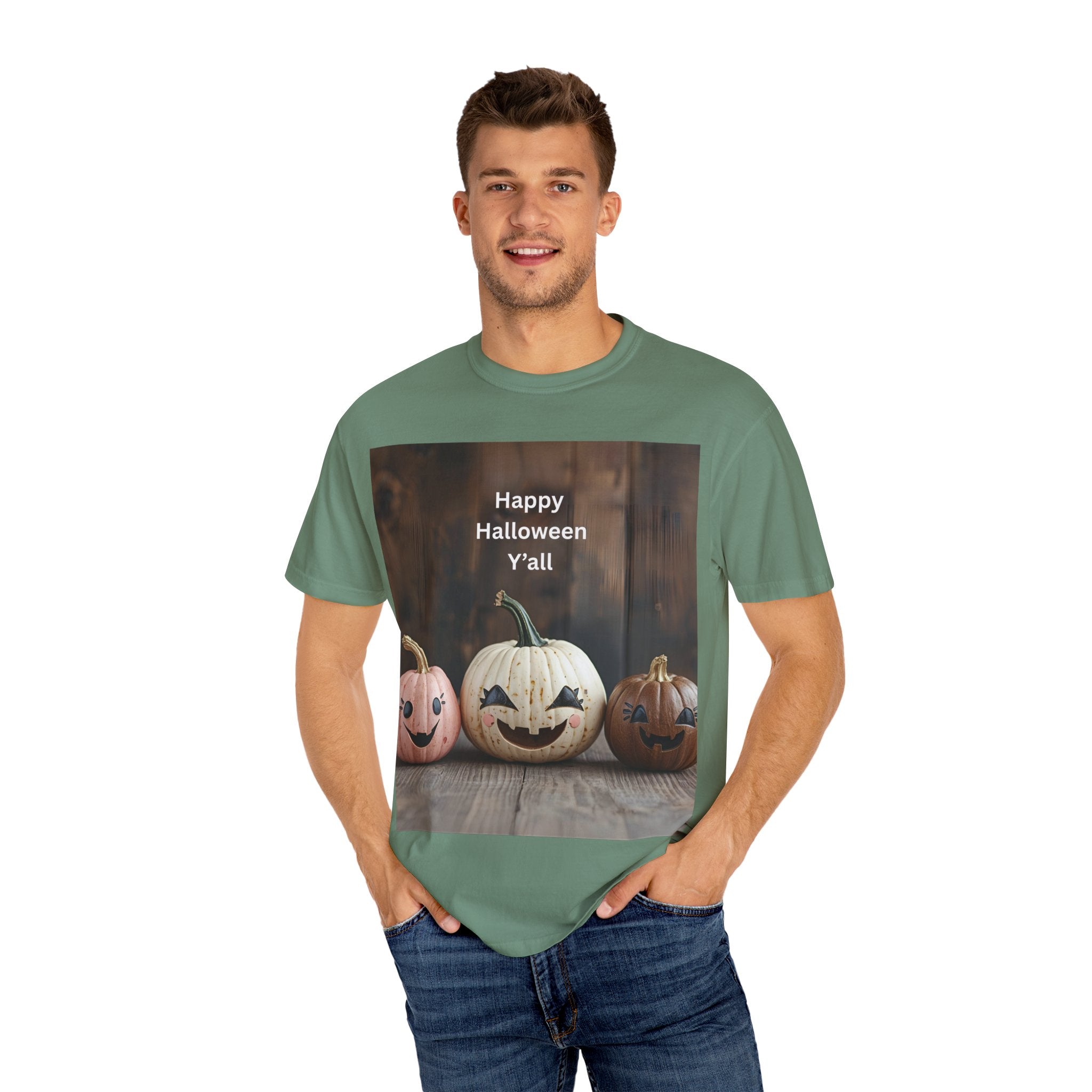 Happy Halloween Y'all T-shirt, Fall Pumpkin Tee, Unisex Halloween Apparel, Cute Halloween Gift, Autumn Wardrobe Essential