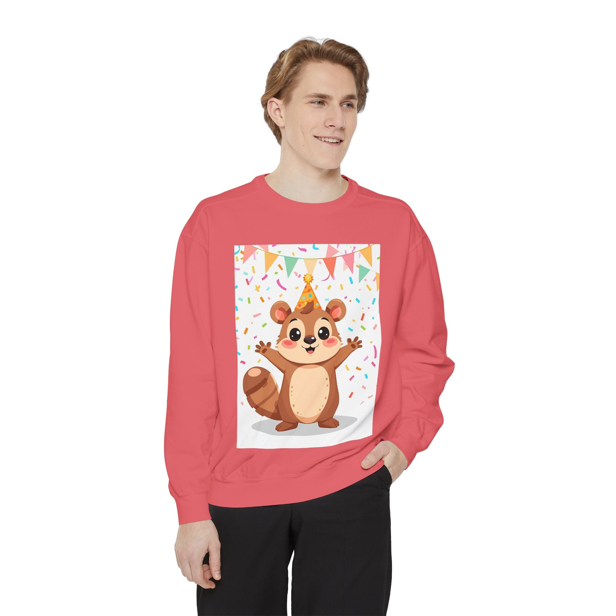 Party Animal With Squirl Unisex Garment-Dyed Sweatshirt