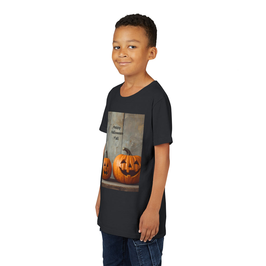 Halloween Pumpkin Youth Tee, Spooky Kids Shirt, Pumpkin Graphic Tee, Fall Celebration Gift, Trick or Treat Outfit