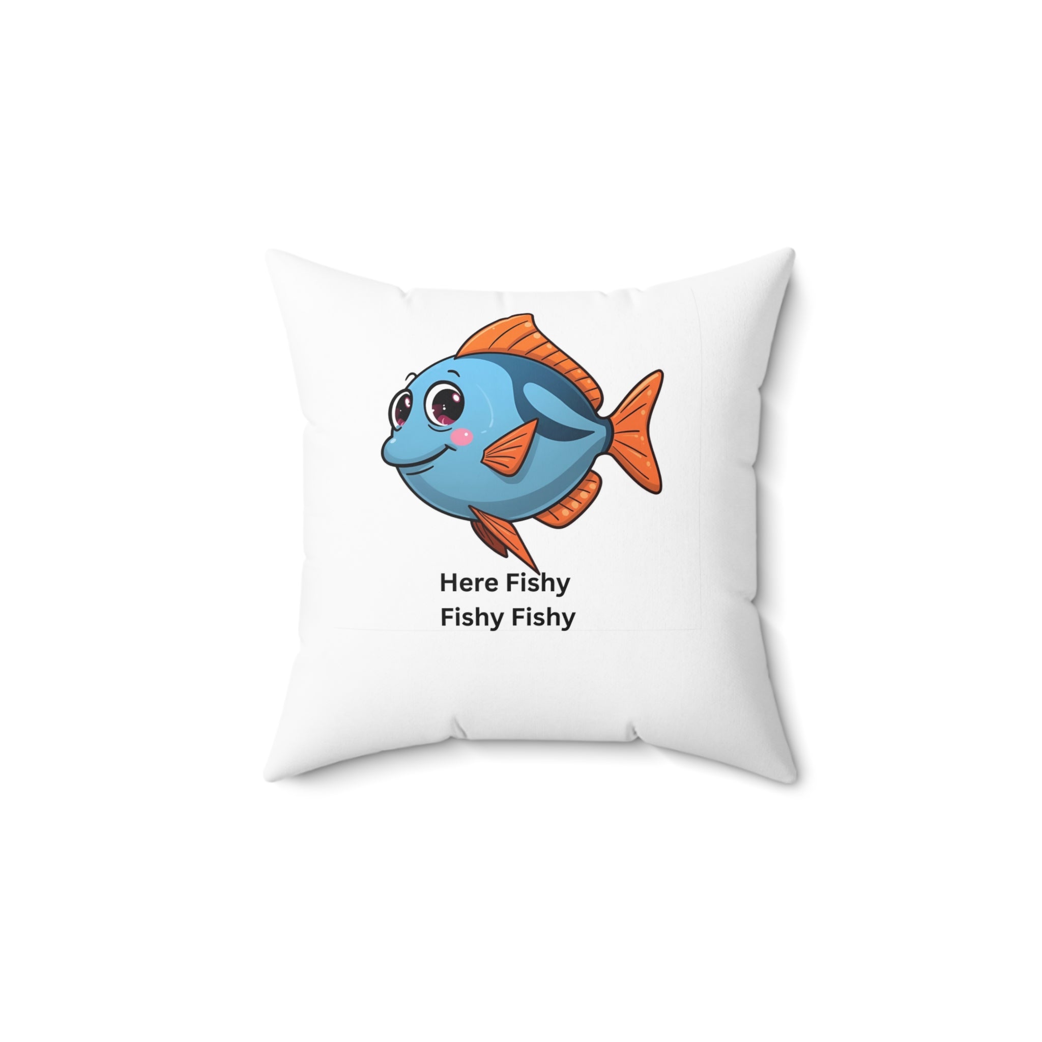 Cute Fishy Square Pillow, Decorative Pillow, Kids Room Decor, Nautical Theme Gift, Adorable Fish Pillow, Cozy Home Accent