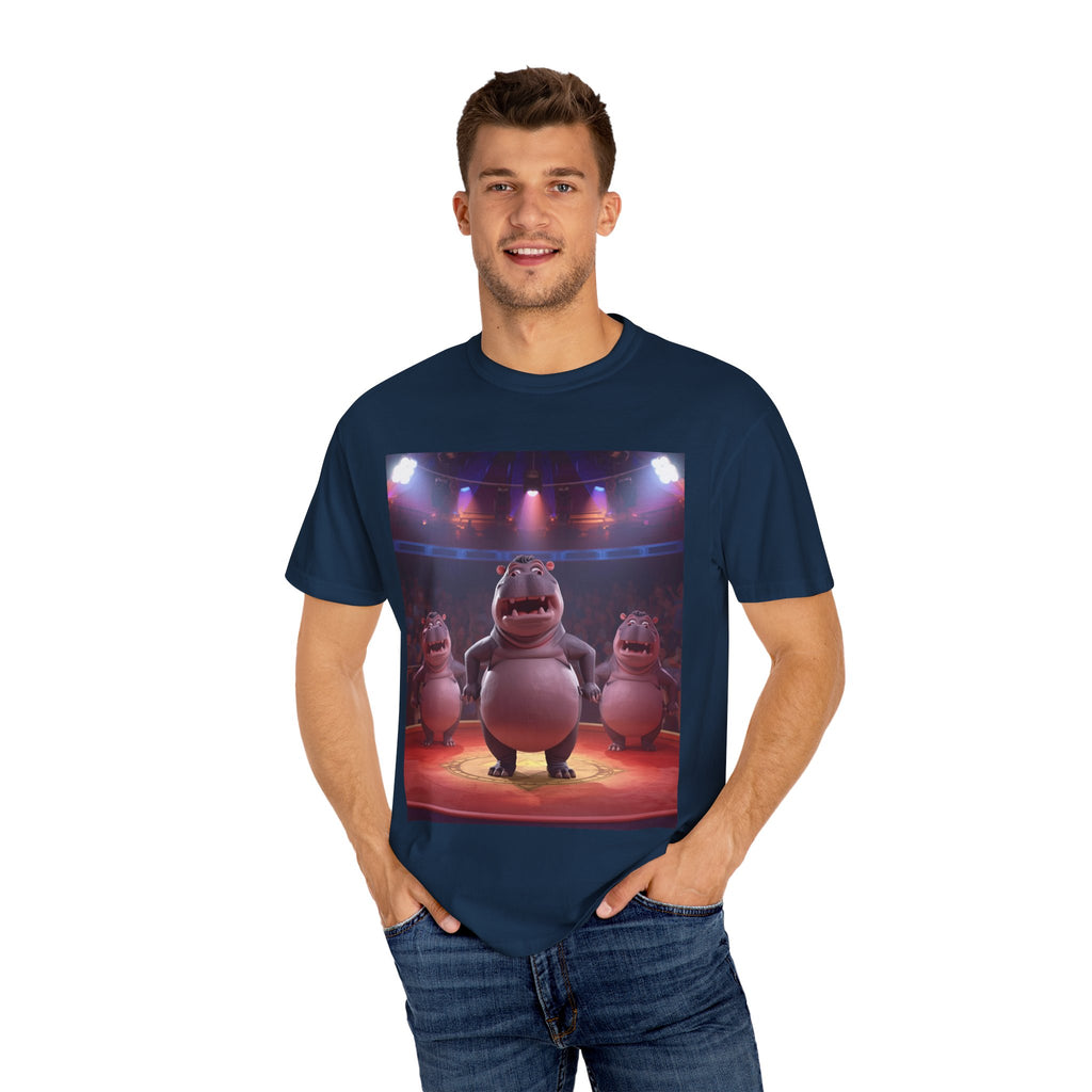 Fun Hippo Performance T-Shirt, Unisex Cotton Tee, Cartoon T-shirt, Gift for Kids, Animal Lover Shirt, Birthday Party Apparel
