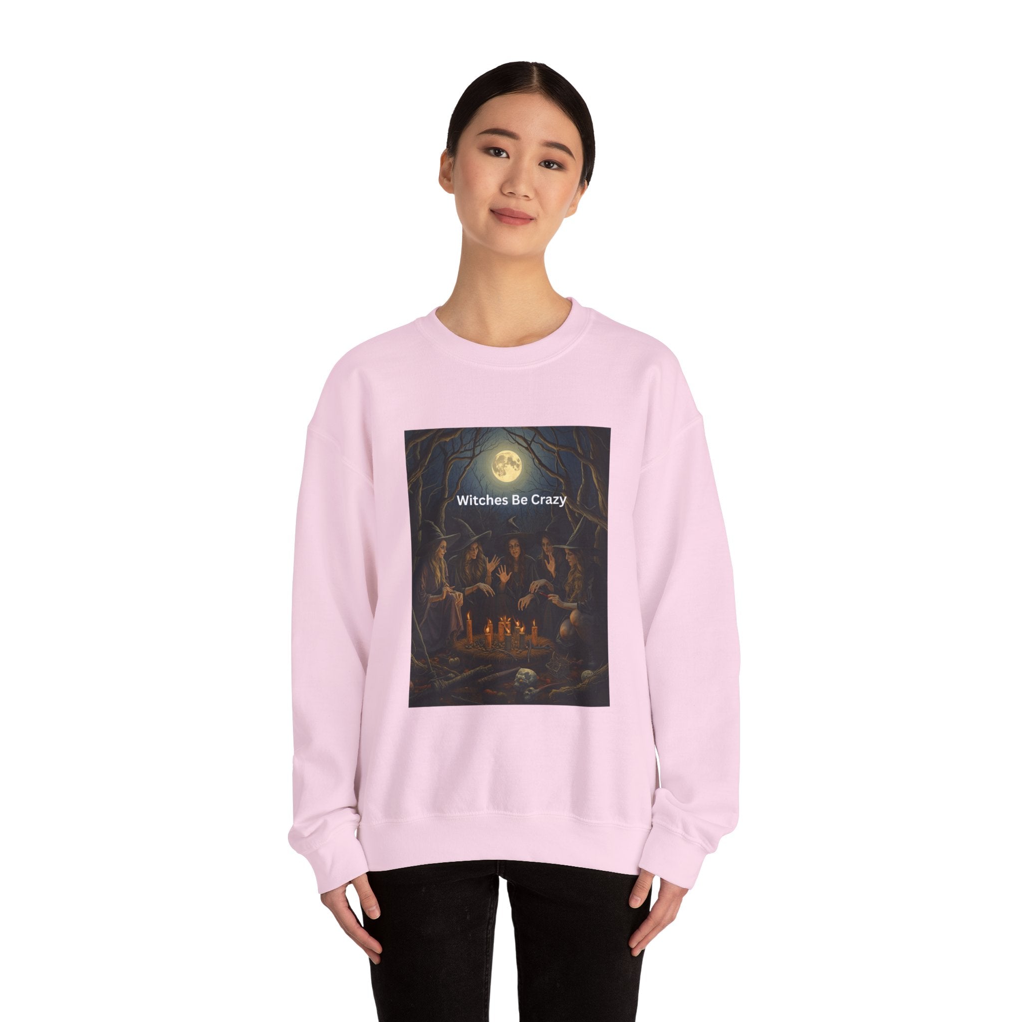Spooky Halloween Witches Be Crazy Crewneck Sweatshirt, Cozy Halloween Apparel, Unisex Fall Fashion, Witchy Gifts, Casual Everyday Wear