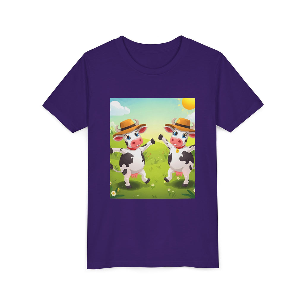 Cute Cow Fun Farm Youth Short Sleeve Tee