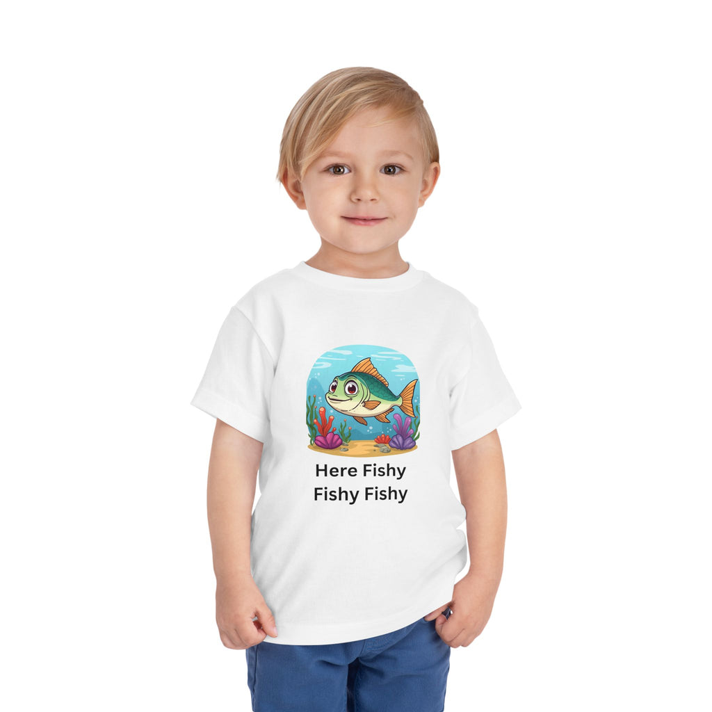 Here Fishy Fishy Fishy Toddler Short Sleeve Tee