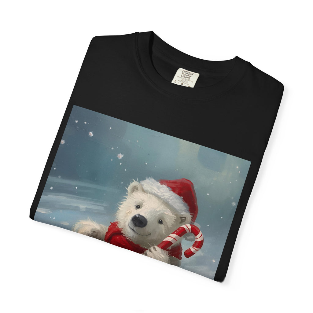 Cozy Christmas Bear T-Shirt, Winter Apparel, Holiday Gift, Family Matching Tee, Cute Polar Bear Design, Festive Outfit