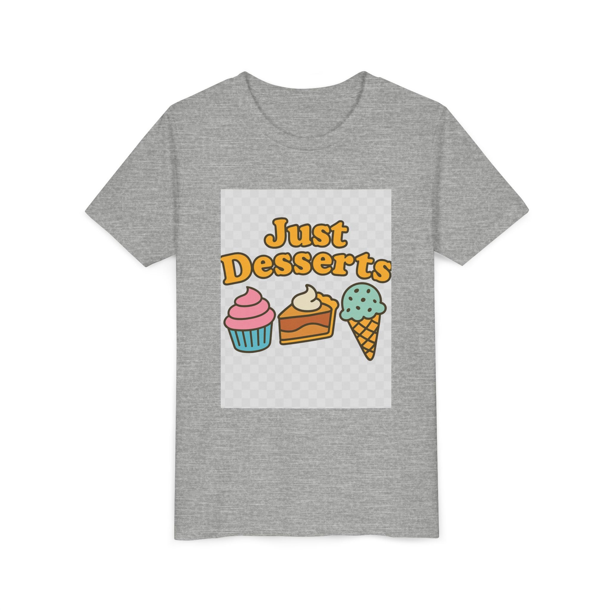 Youth Short Sleeve Tee - Just Desserts Ice Cream and Cupcake Graphic T-Shirt