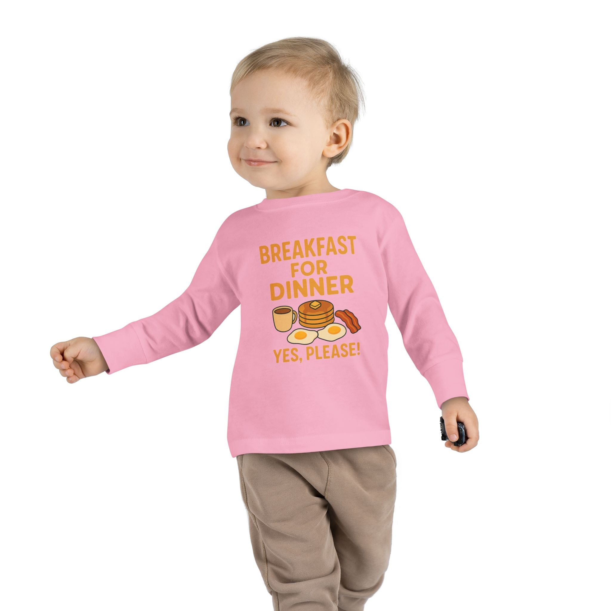 Breakfast For Dinner Toddler Long Sleeve Tee