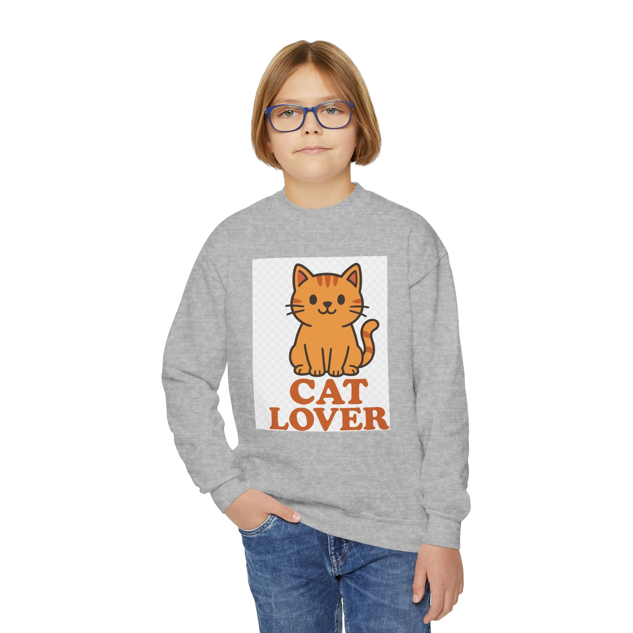 Cat Lover Youth Crewneck Sweatshirt