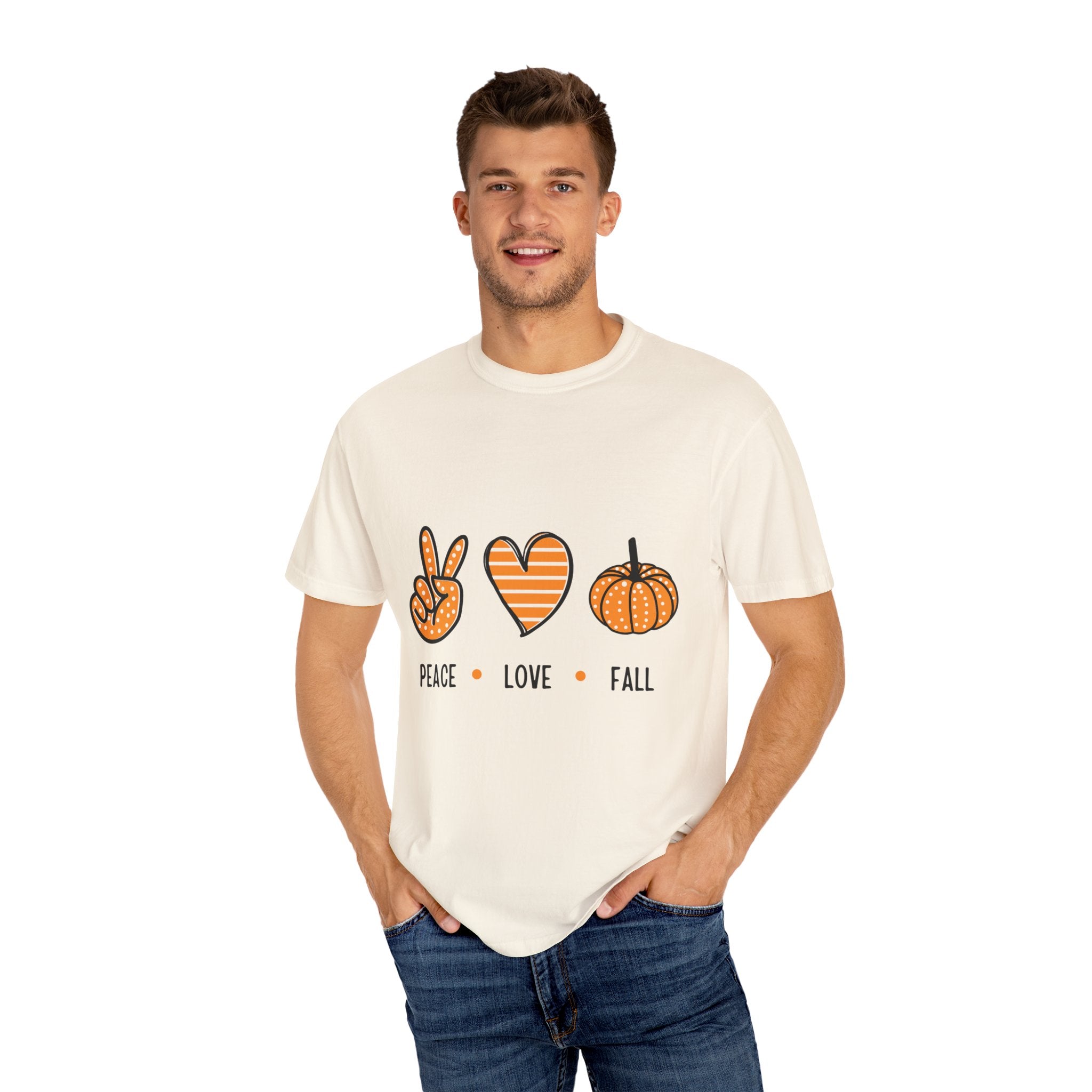 Autumn Vibes T-Shirt, Peace Love Fall Tee, Unisex Fall Shirt, Casual Harvest Top, Thanksgiving Gift, Cozy Seasonal Wear