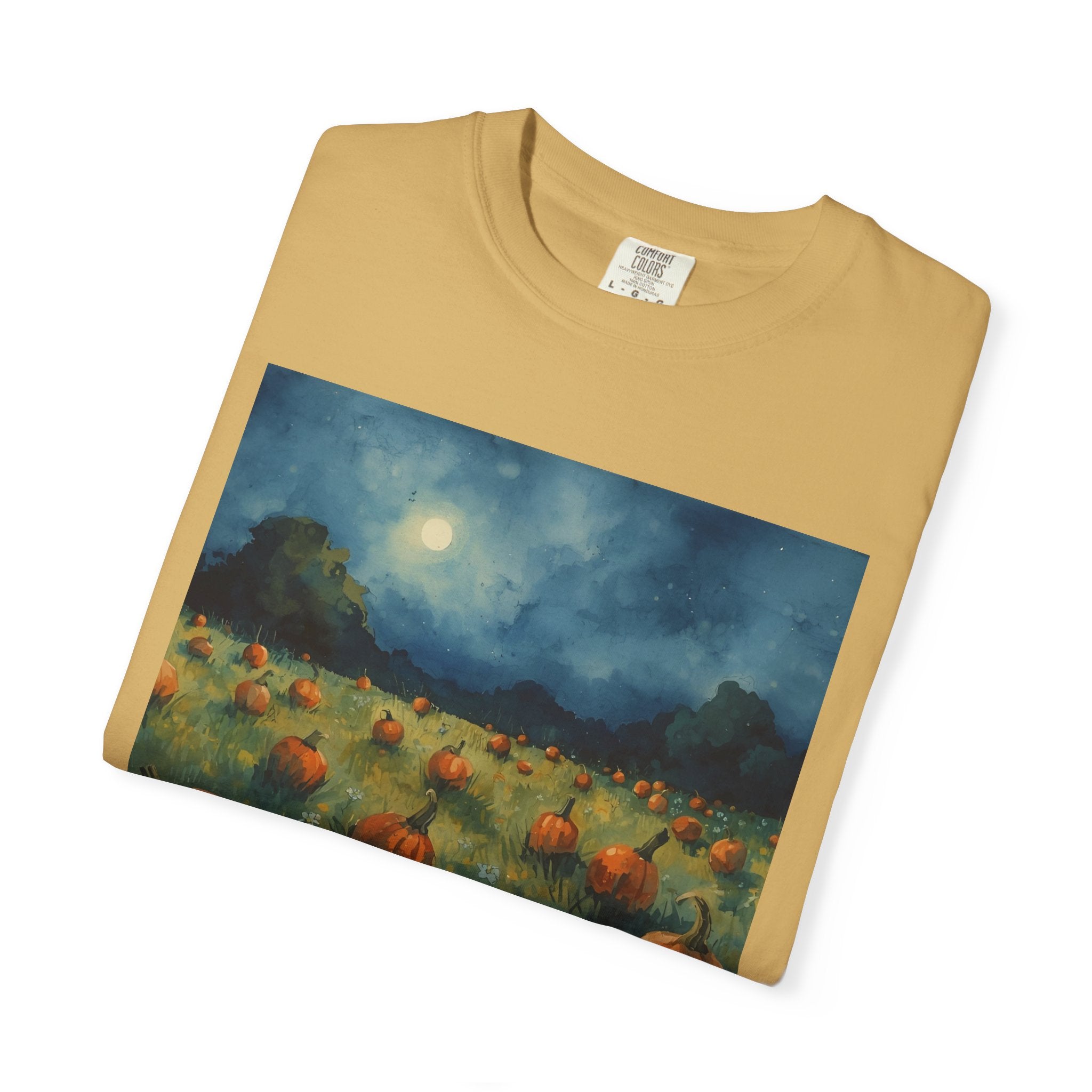 Autumn Pumpkin Field T-shirt | Unisex Fall Tee, Cozy Graphic Shirt, Halloween Gift, Harvest Fashion, Seasonal Wear, Pumpkin Lovers