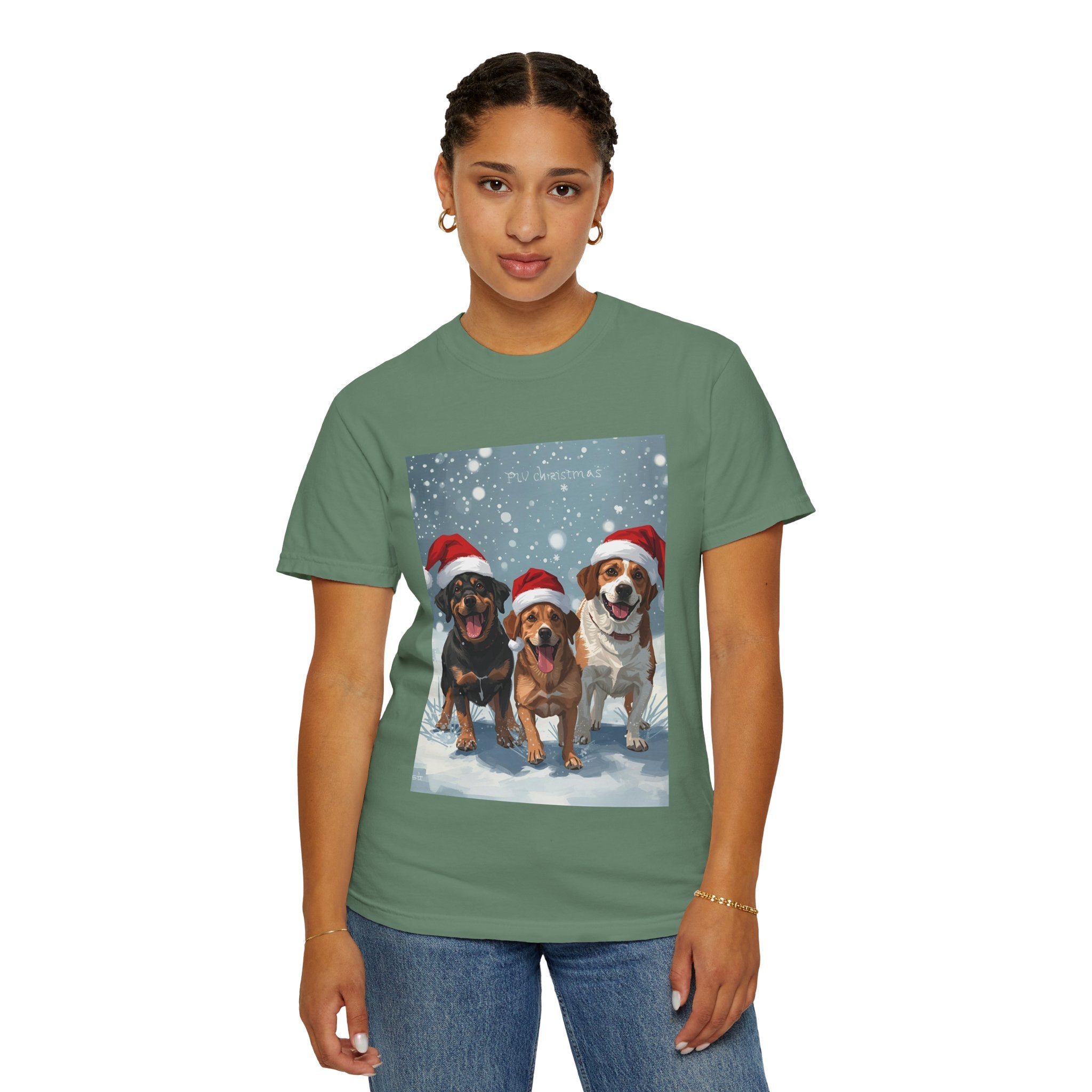 Cute Festive Christmas Dog Lover T-Shirt, Cute Holiday Shirt, Unisex Christmas Apparel, Gift for Pet Owners, Winter Celebration Tee