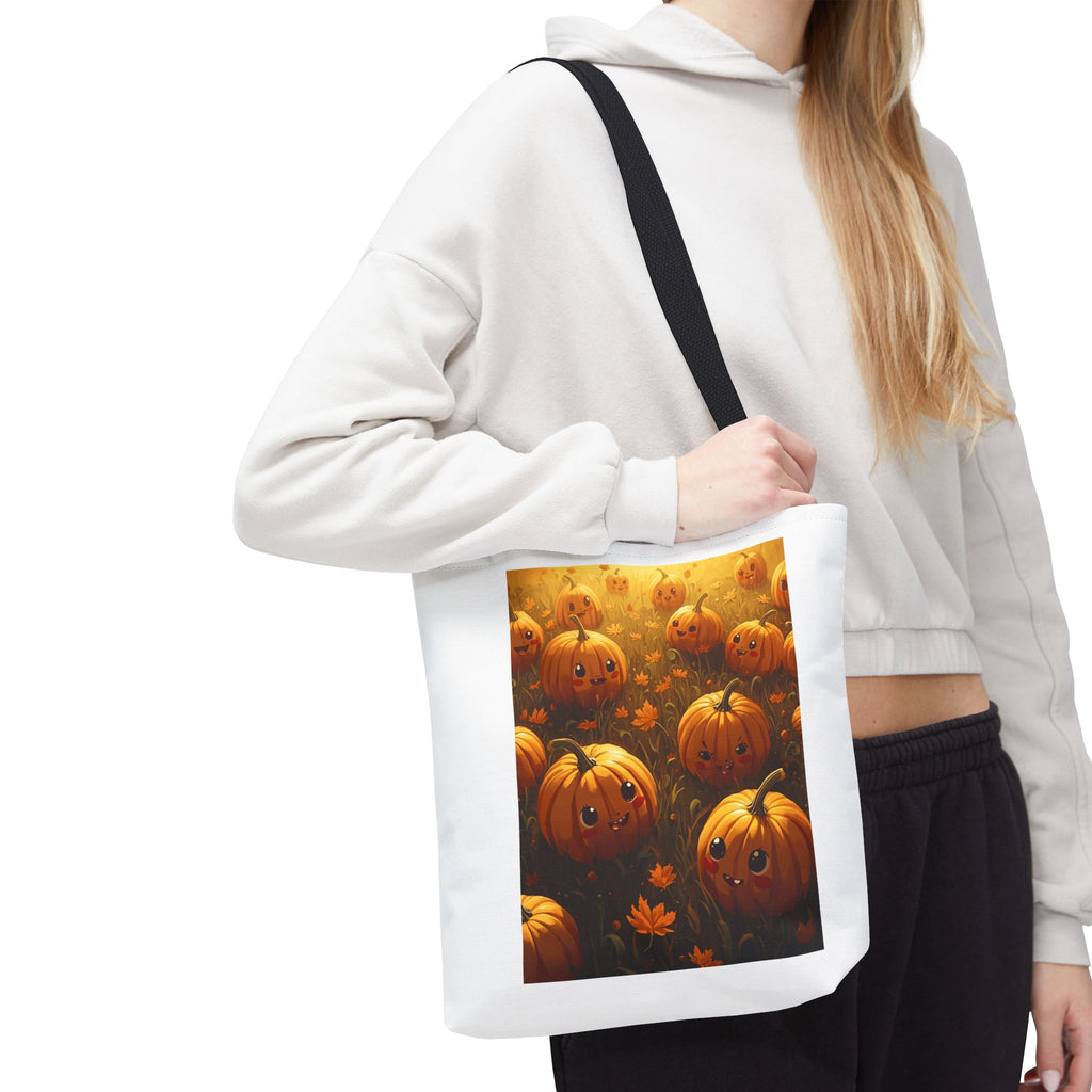 Happy Halloween Pumpkin Tote Bag, Halloween Shopping Bag, Fall Accessory, Eco-Friendly Tote, Cute Pumpkin Art Bag