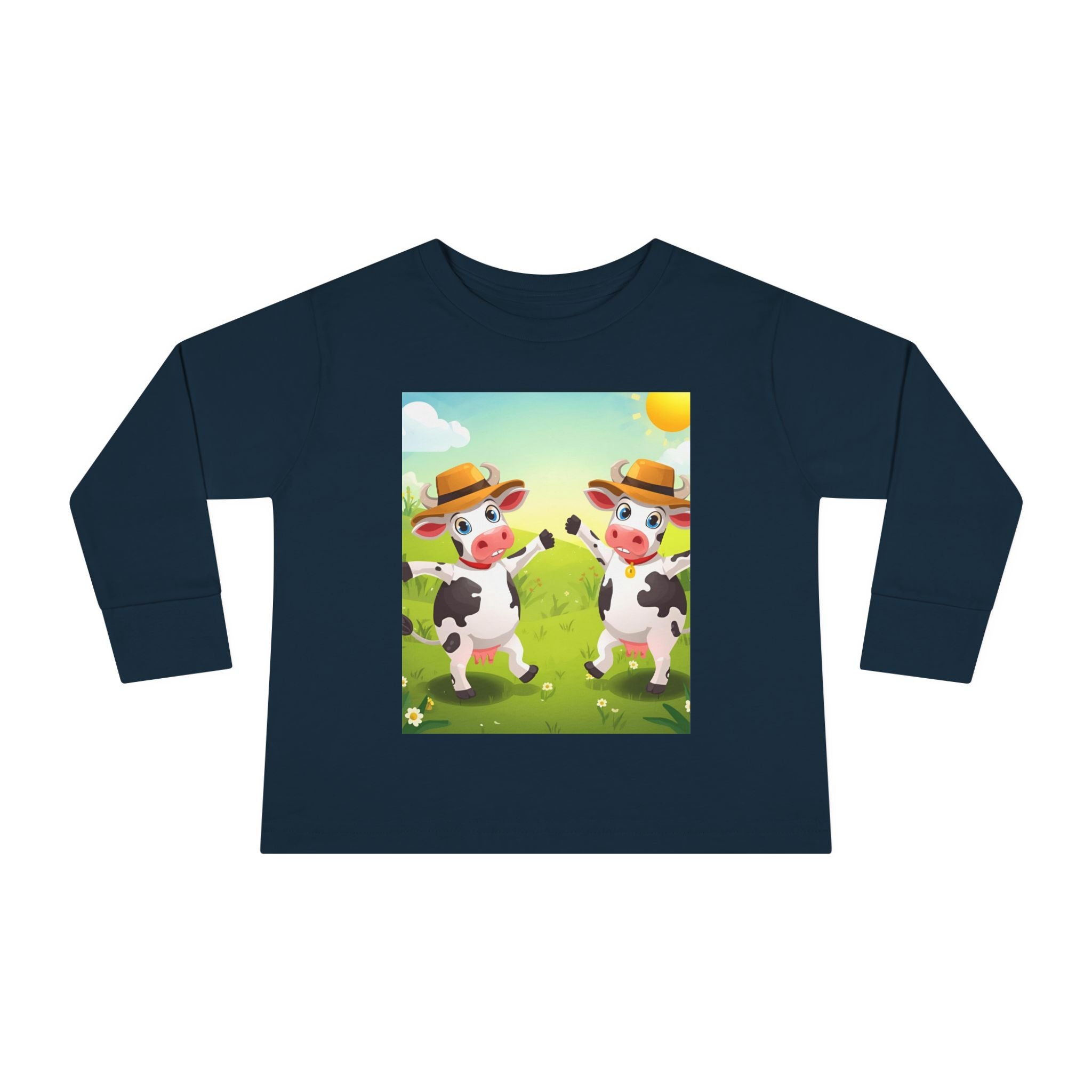 Cute Cows Farm Fun Toddler Long Sleeve Tee