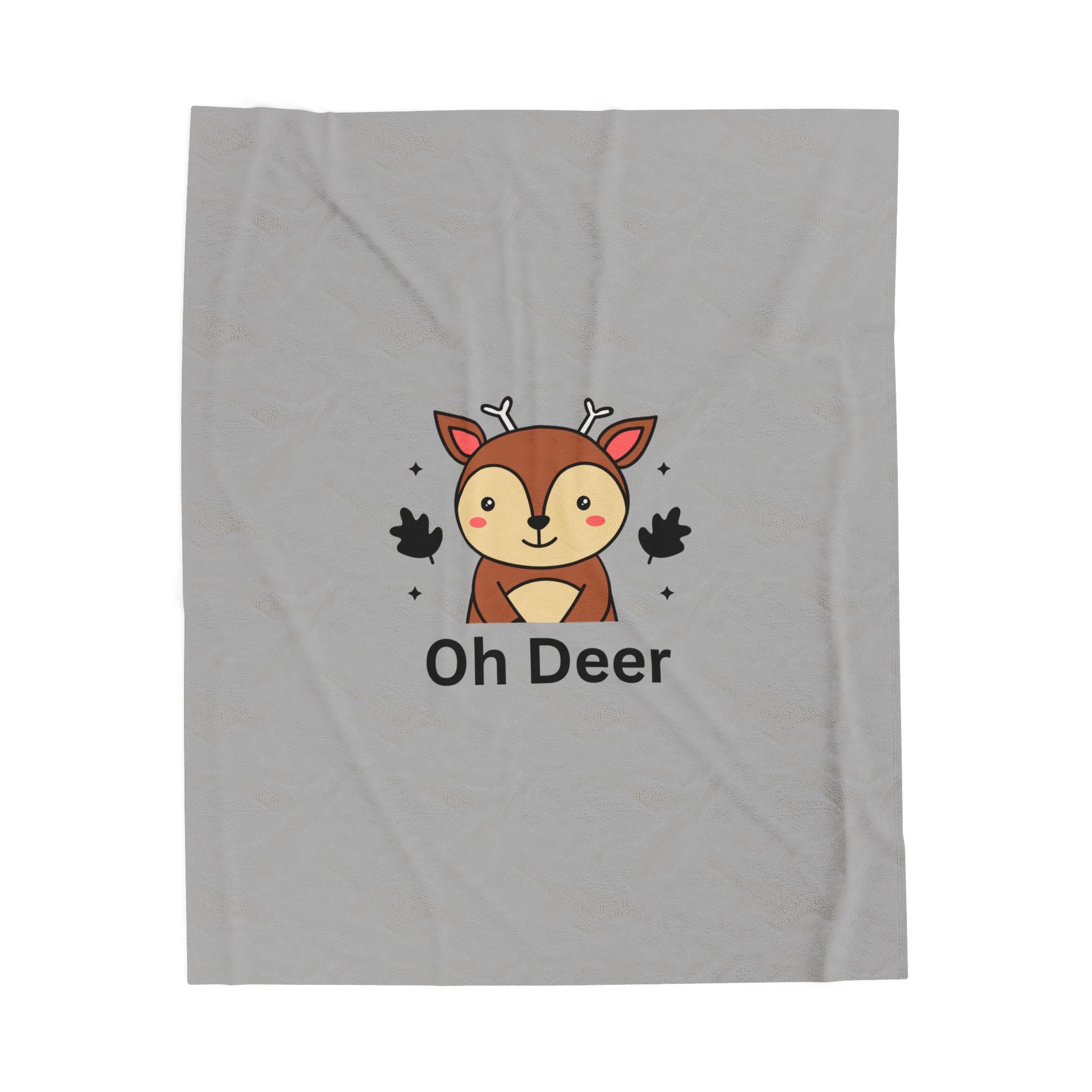 Whimsical Deer Velveteen Plush Blanket