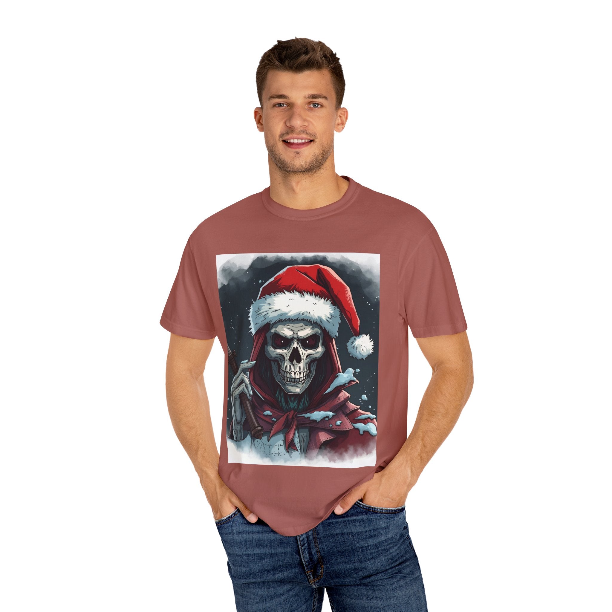 Christmas Skeleton T-Shirt, Unisex Holiday Tee, Funny Graphic Shirt, Unique Gift, Halloween & Christmas Apparel
