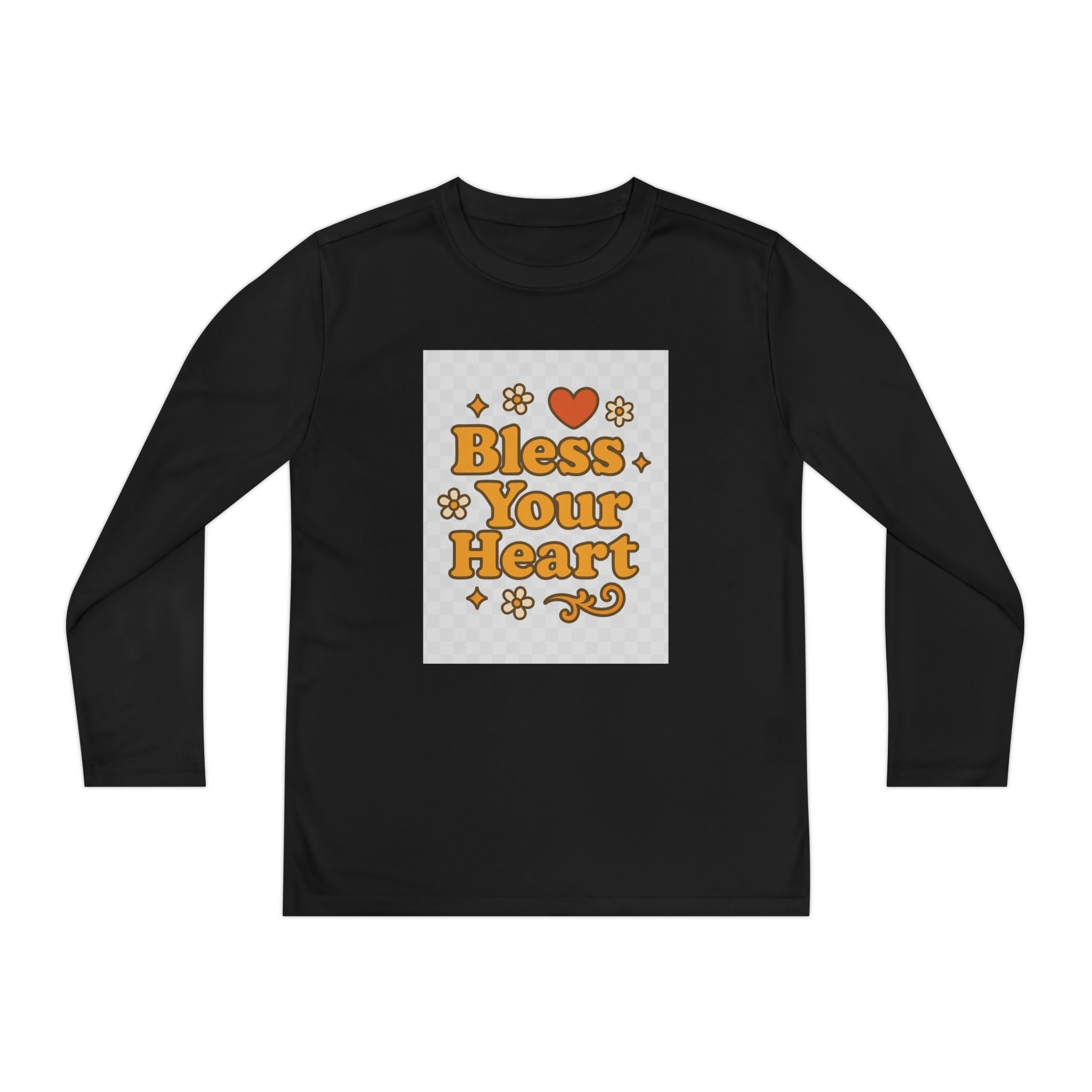 Bless Your Heart Youth Long Sleeve Competitor Tee