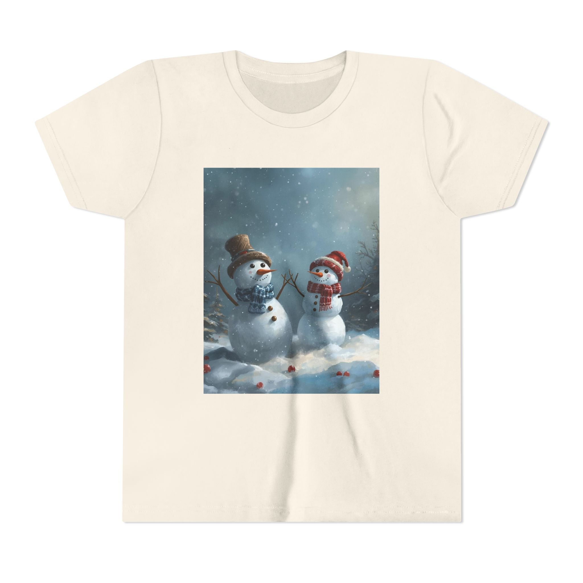 Youth Christmas Snowman Tee, Winter T-Shirt, Christmas Gift, Holiday Apparel, Kids Winter Wear, Cute Snowman Design