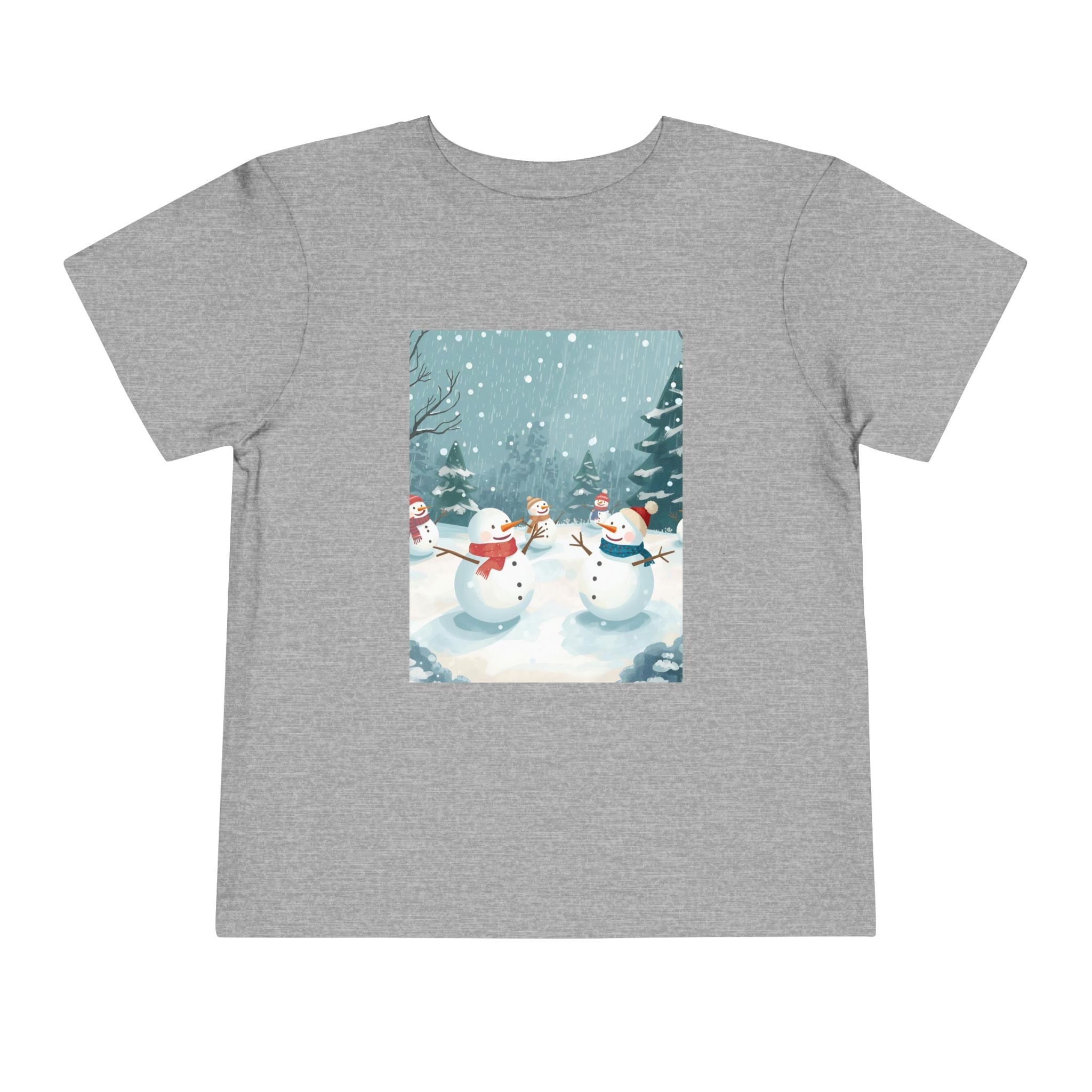 Festive Christmas Snowman Toddler Short Sleeve Tee