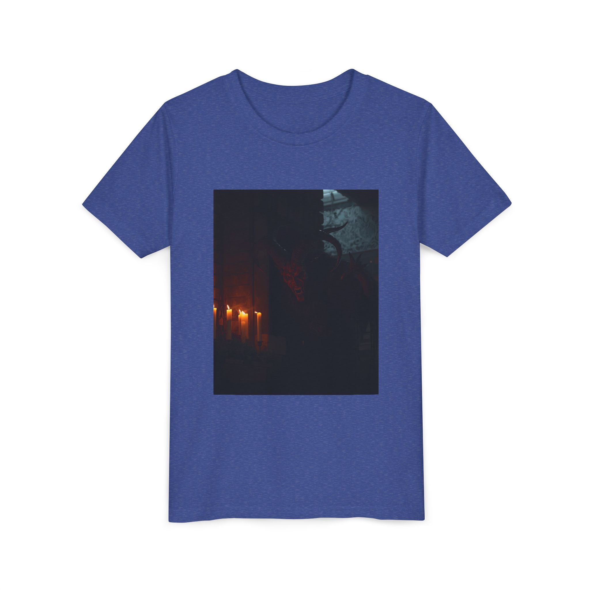 Spooky Halloween Pumpkin Shadow Youth Short Sleeve Tee