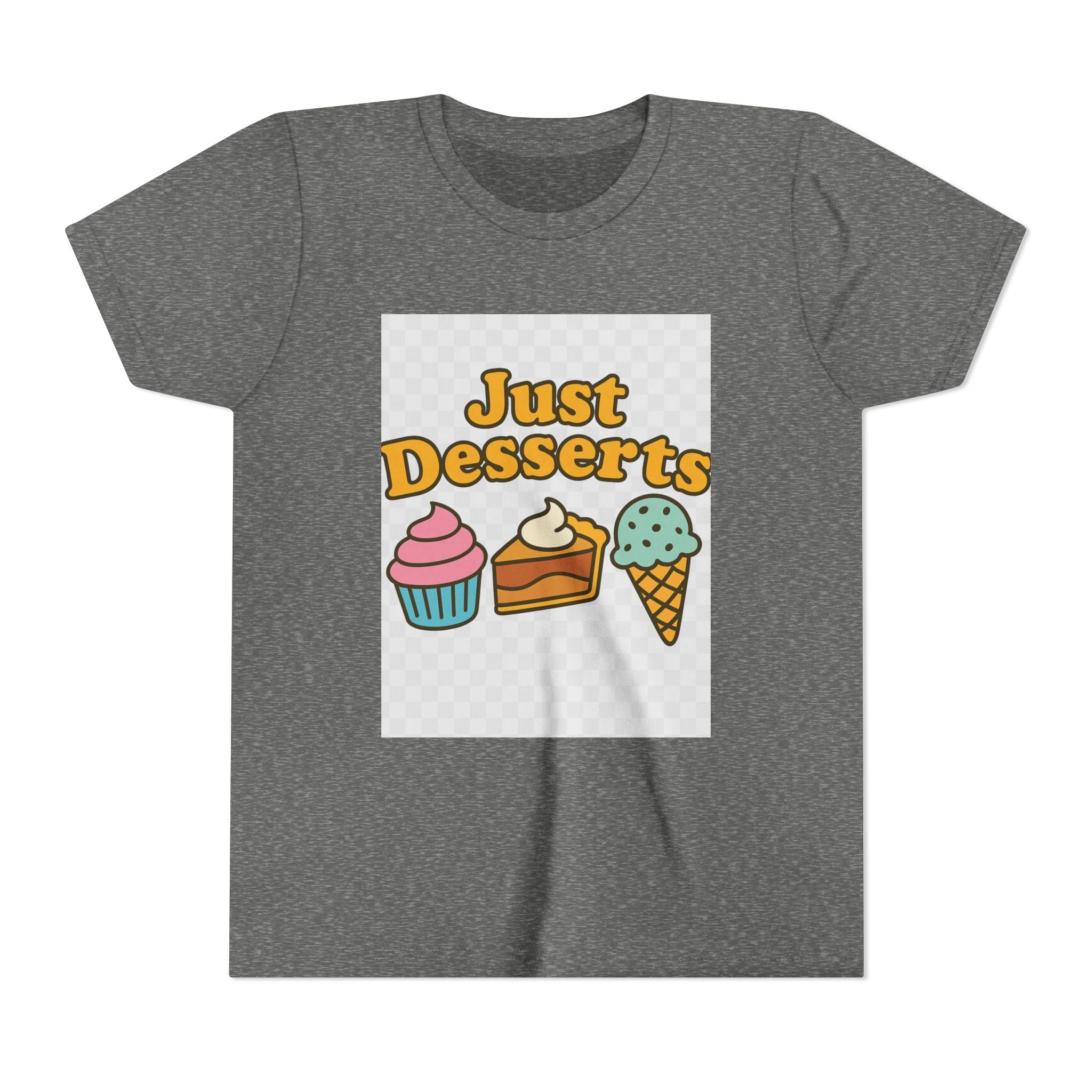 Youth Short Sleeve Tee - Just Desserts Ice Cream and Cupcake Graphic T-Shirt
