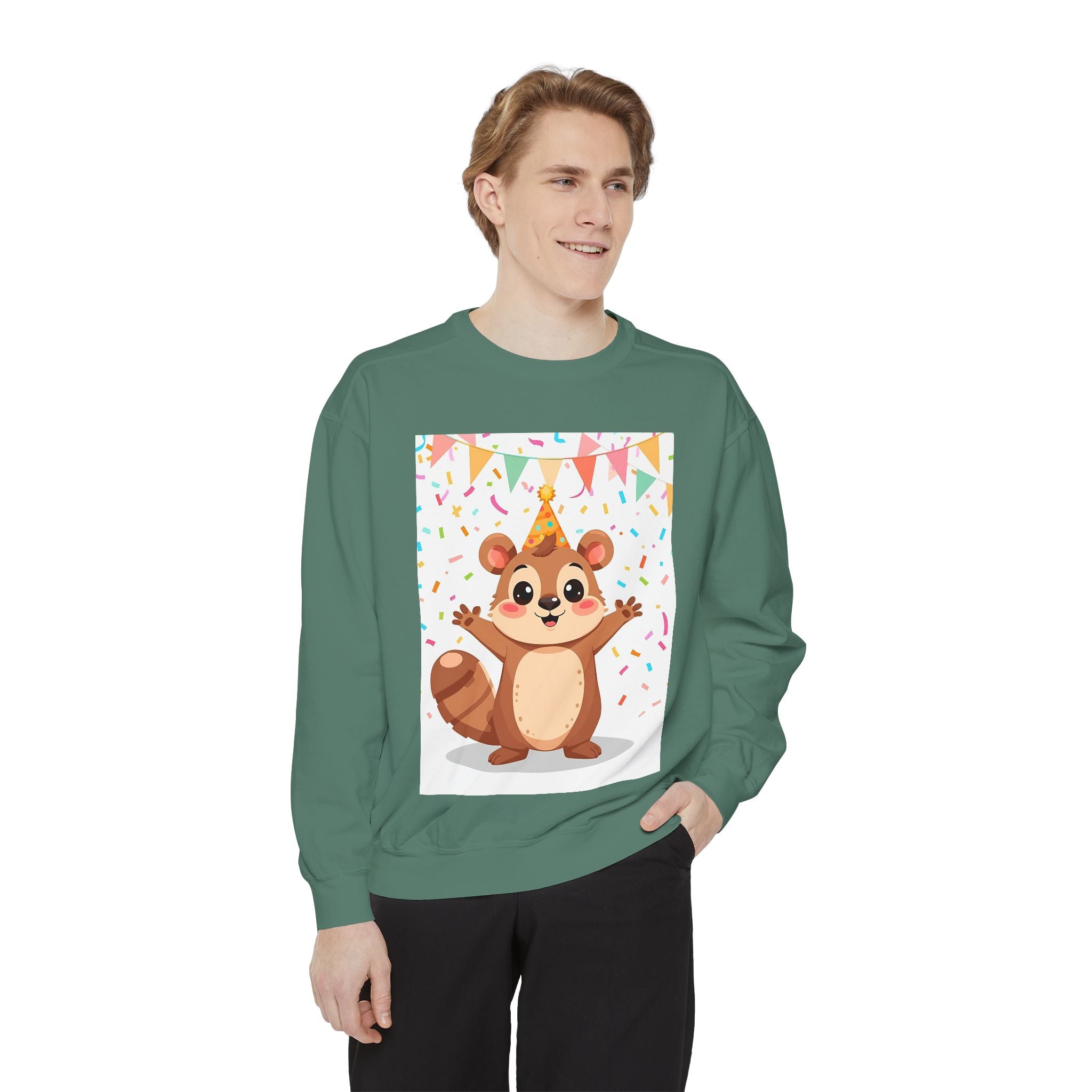 Party Animal With Squirl Unisex Garment-Dyed Sweatshirt