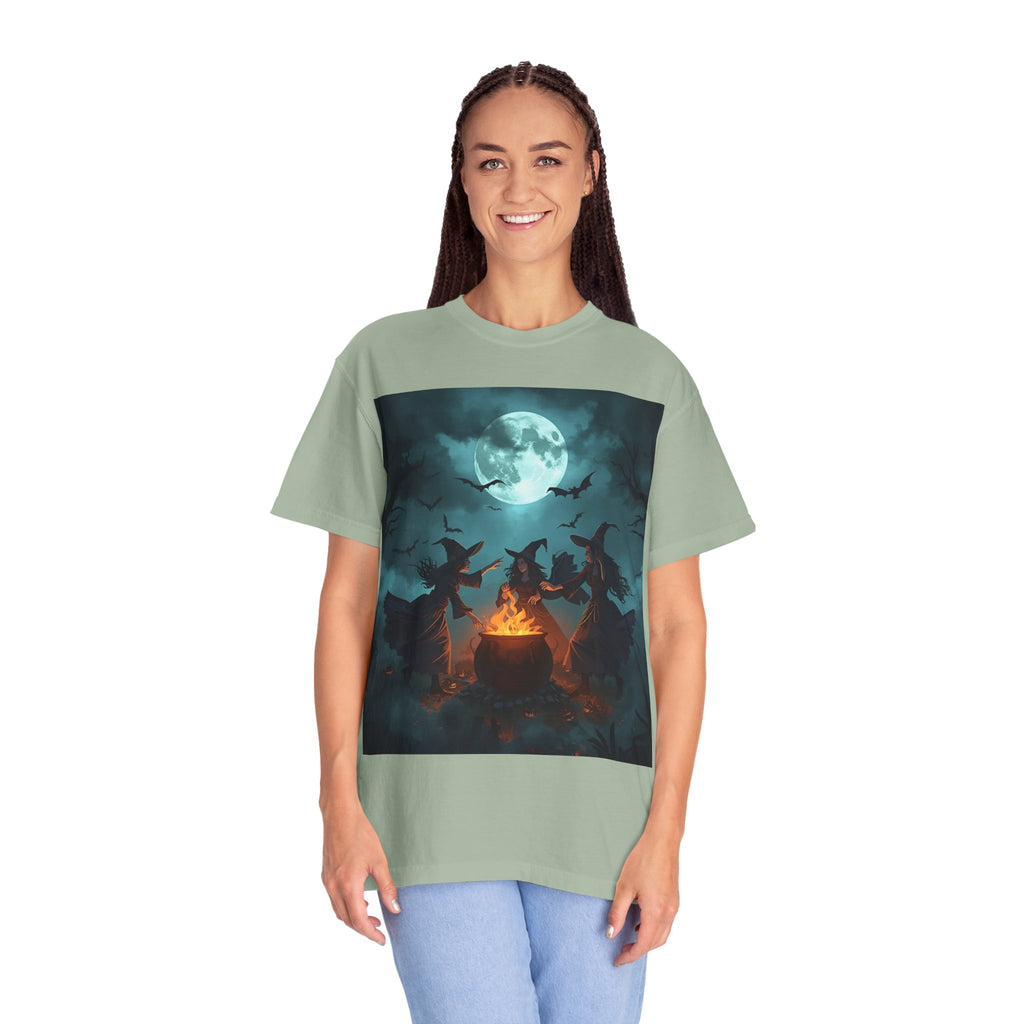 Spooky Halloween T-Shirt, Witchy Vibes Shirt, Unisex Spooky Tee, Halloween Costume Top, Witch Cauldron Graphic Shirt