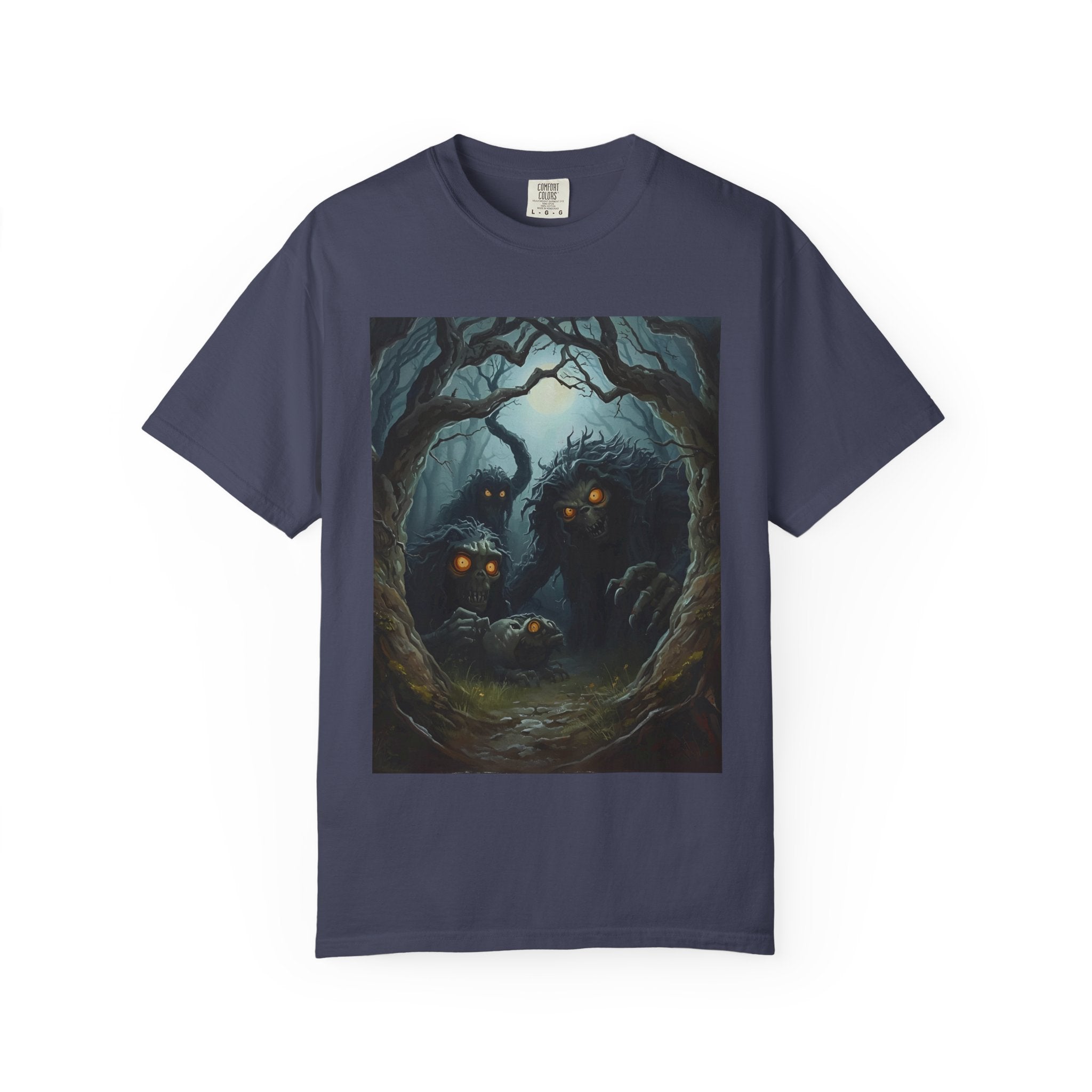 Spooky Mystical Forest T-Shirt | Unisex Garment-Dyed Tee for Nature Lovers | Perfect for Halloween, Casual Wear, Gift Idea