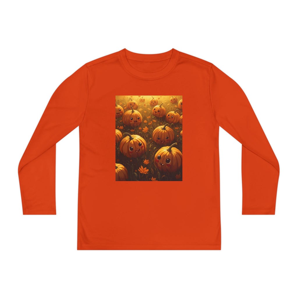 Happy Halloween Pumpkin Youth Long Sleeve Competitor Tee