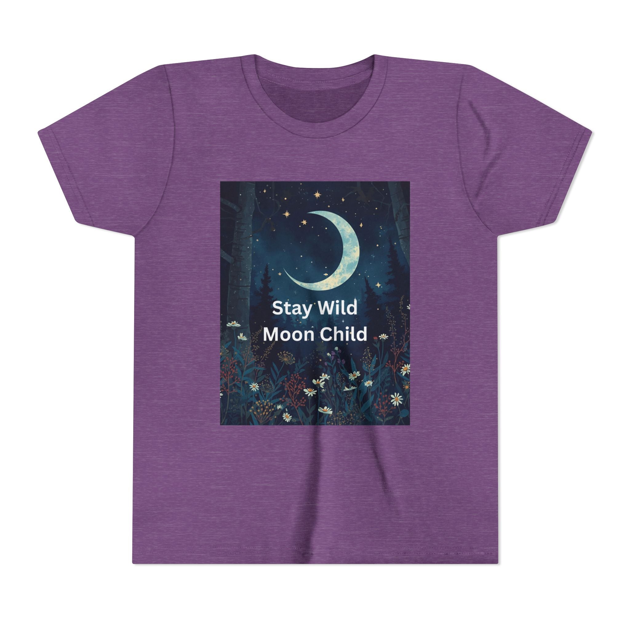 Stay Wild Moon Child Youth Tee - Adventure Tee, Nature Inspired Shirt, Cute Kids Clothing, Gift for Young Explorers, Eco-Friendly Tee
