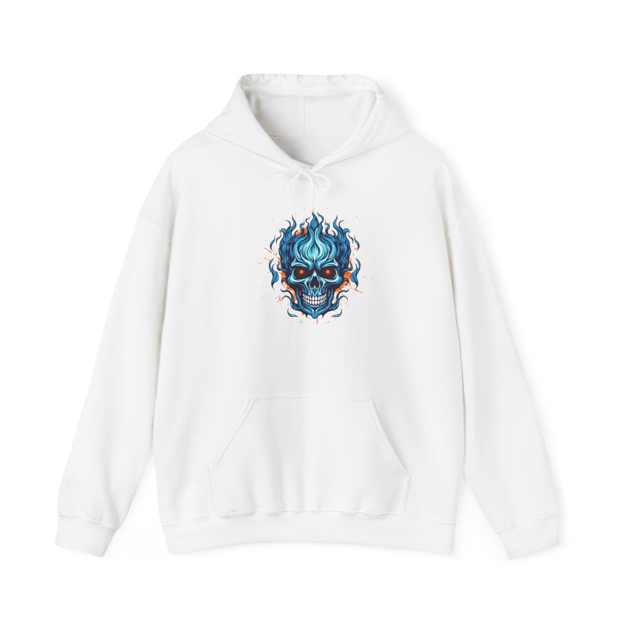 Edgy Skull Graphic Hoodie, Cozy Lounge Sweatshirt, Unique Gift for Halloween, Unisex Outerwear, Casual Streetwear