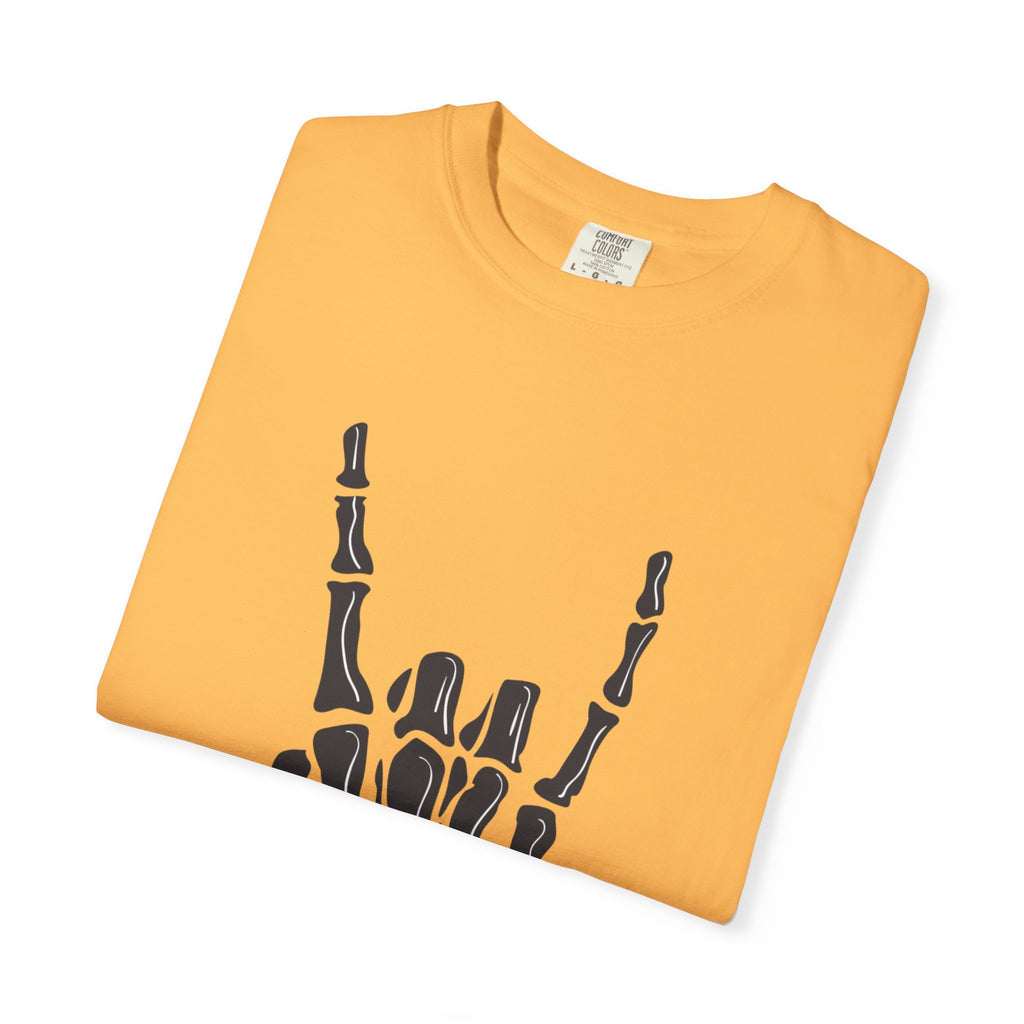 Rock On Skeleton T-Shirt, Unisex Tee, Music Lover Gift, Halloween Costume, Edgy Graphic Shirt, Casual Style, Spooky Fashion