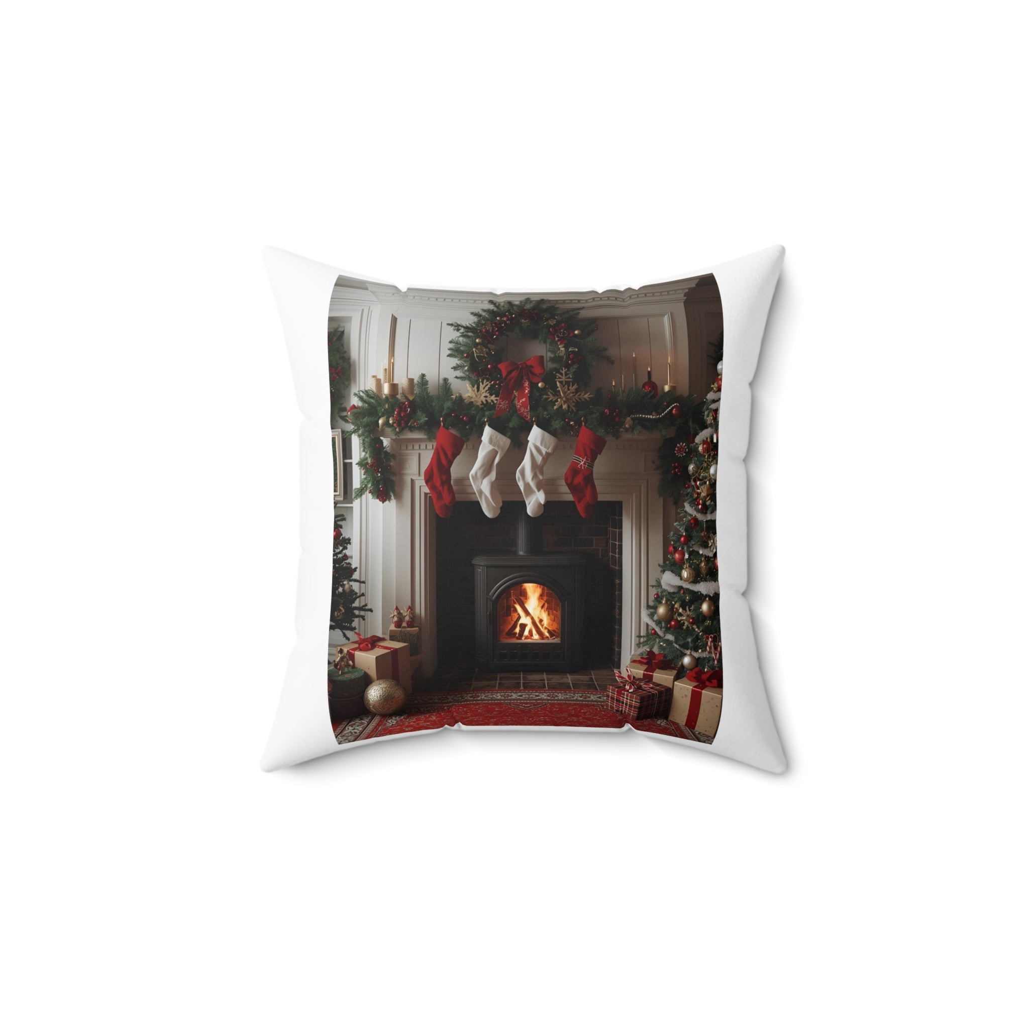 Cozy Christmas Pillow, Holiday Decor, Throw Cushion, Festive Home Accent, Winter Decoration