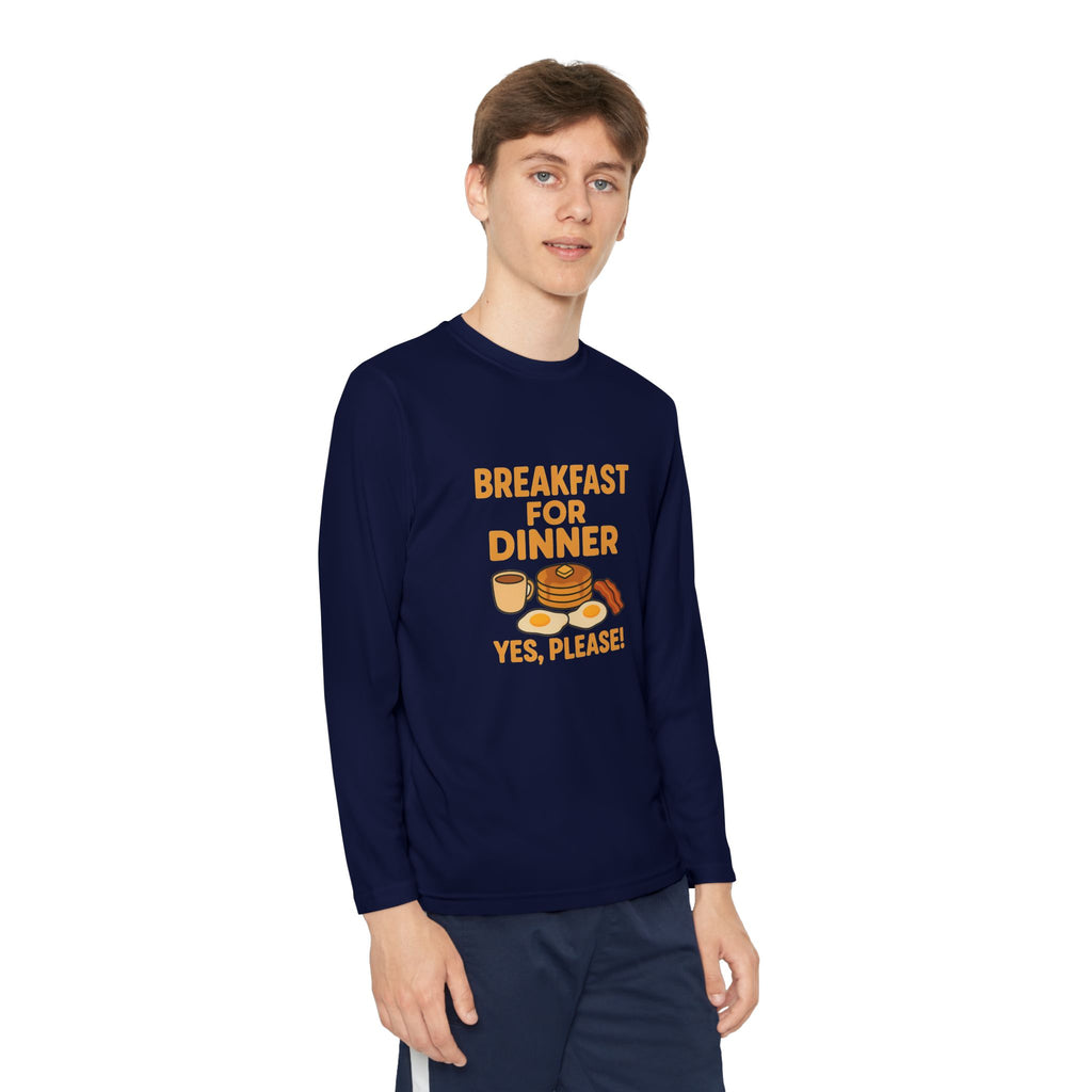 Breakfast For Dinner Youth Long Sleeve Competitor Tee