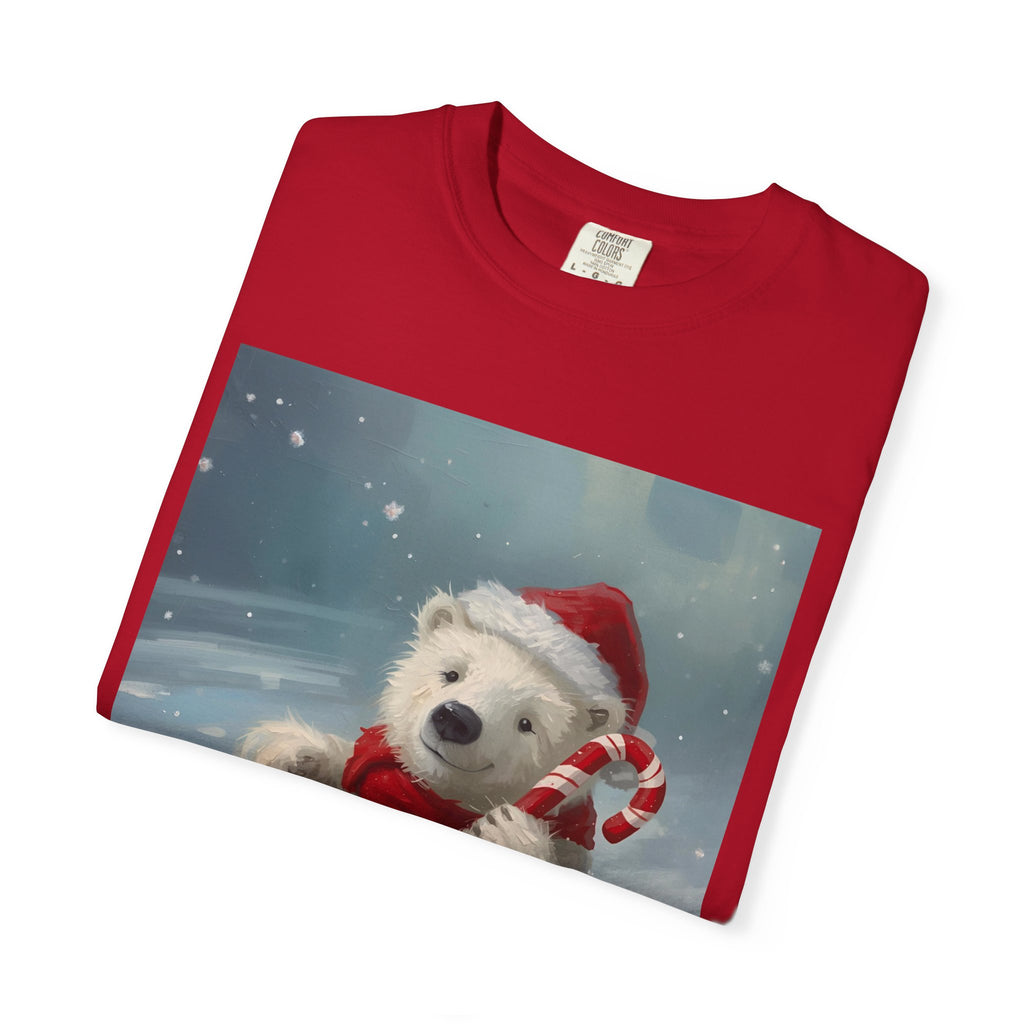 Cozy Christmas Bear T-Shirt, Winter Apparel, Holiday Gift, Family Matching Tee, Cute Polar Bear Design, Festive Outfit