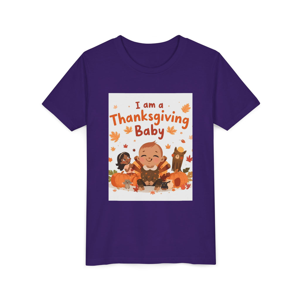I Am A Thanksgiving Baby Youth Short Sleeve Tee