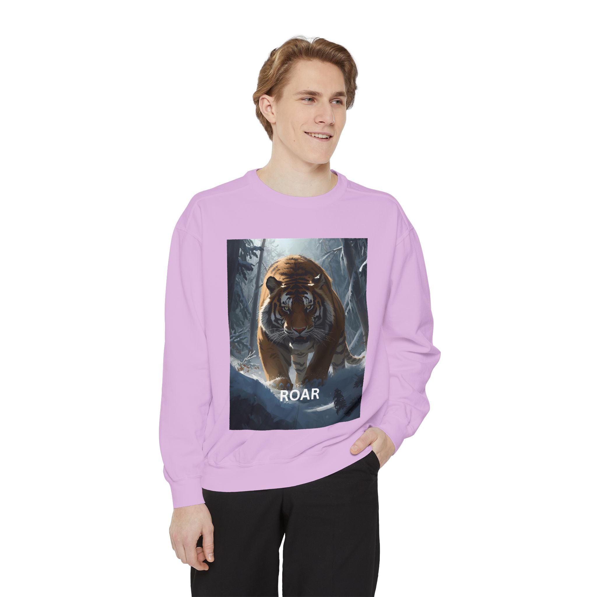 Tiger Roar Snow Unisex Garment-Dyed Sweatshirt