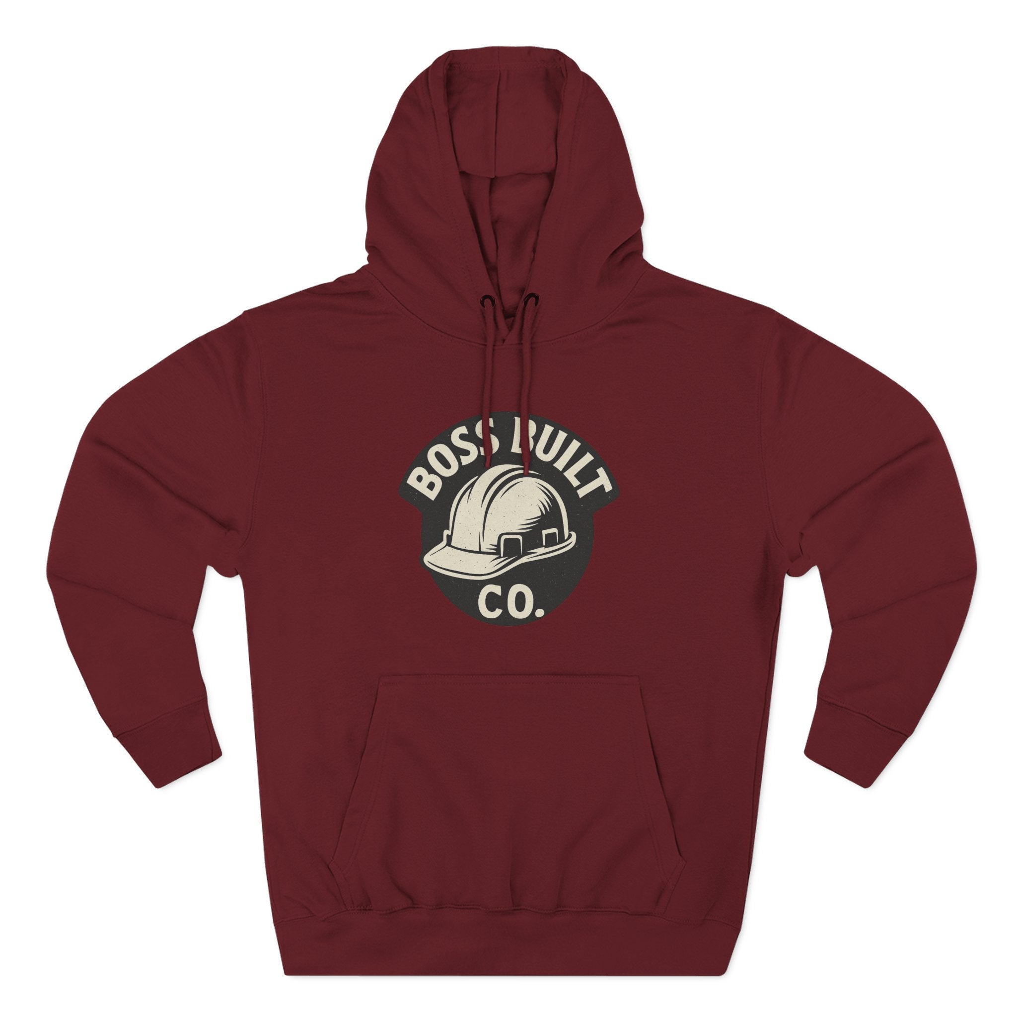 Boss Built Co. Helmet Logo Hoodie — Construction Worker Streetwear