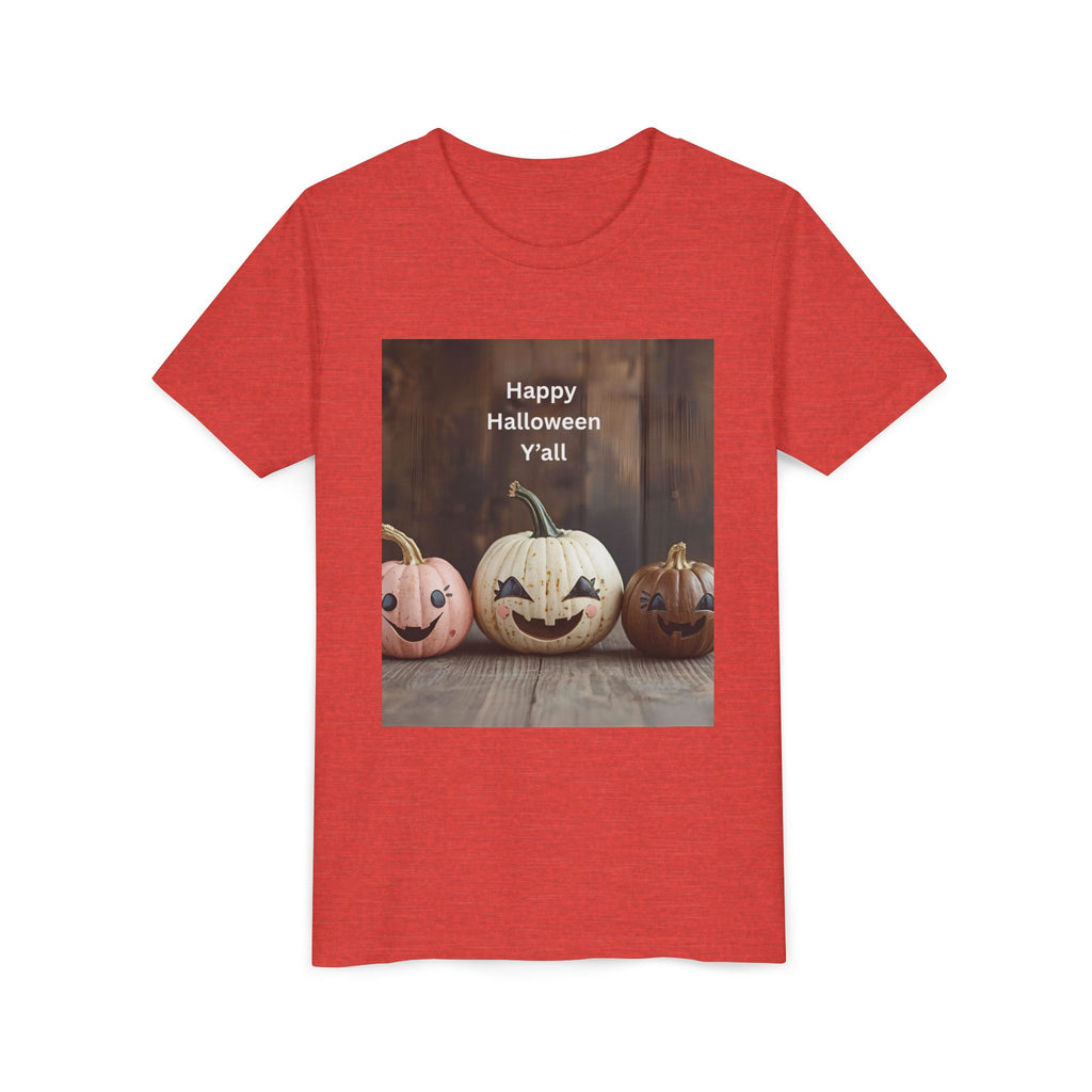 Happy Halloween Youth Tee, Kids Halloween Shirt, Pumpkin T-Shirt, Fall Festival Apparel, Trick or Treat Wear, Spooky Season Top