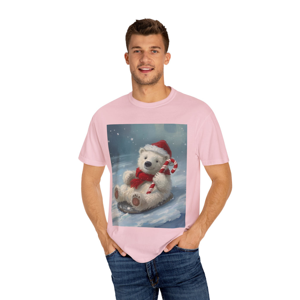 Cozy Christmas Bear T-Shirt, Winter Apparel, Holiday Gift, Family Matching Tee, Cute Polar Bear Design, Festive Outfit