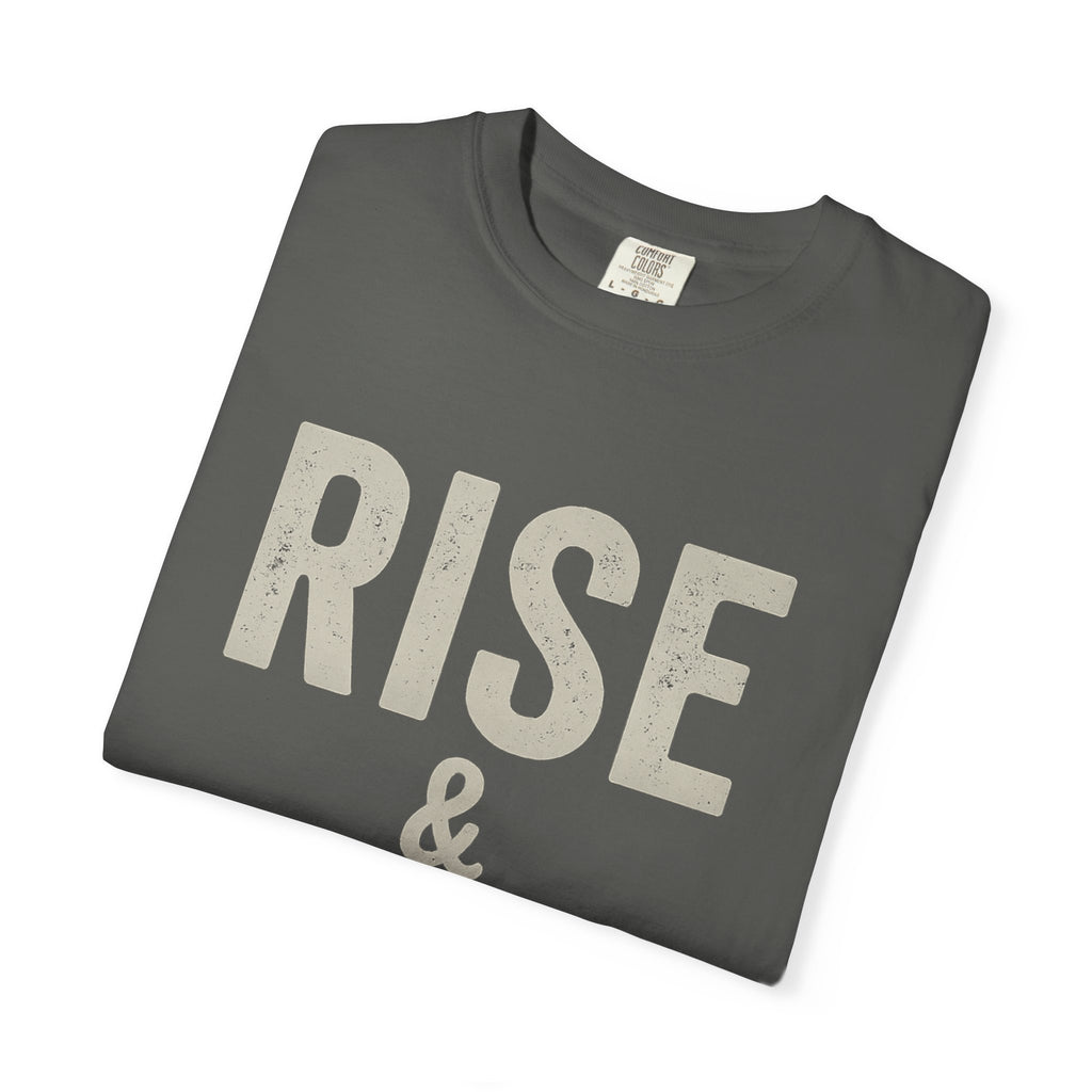 Boss Built Co Rise & Grind T-Shirt — Motivational Graphic Tee for Hustle Mindset