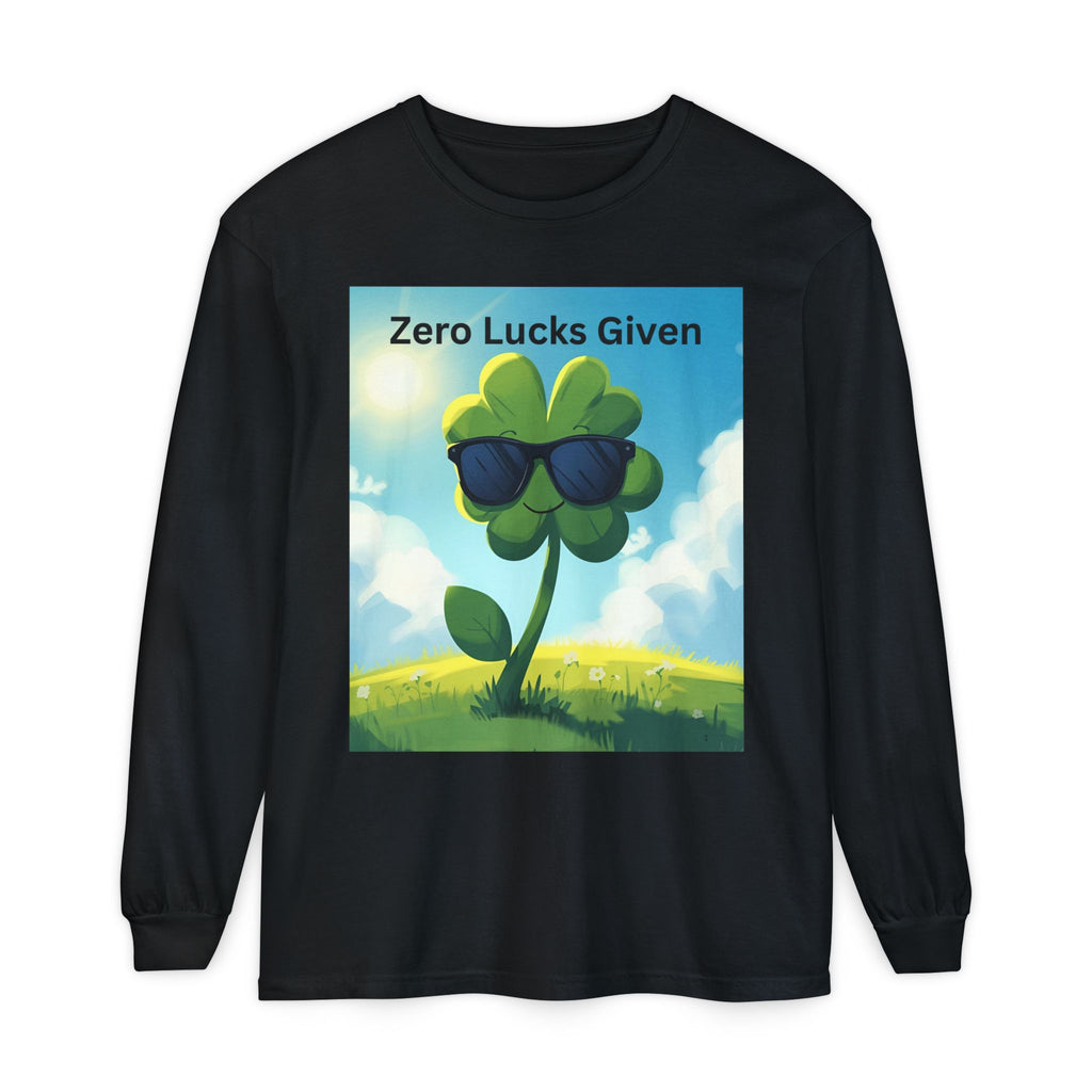 Zero Lucks Given Unisex Garment-dyed Long Sleeve T-Shirt