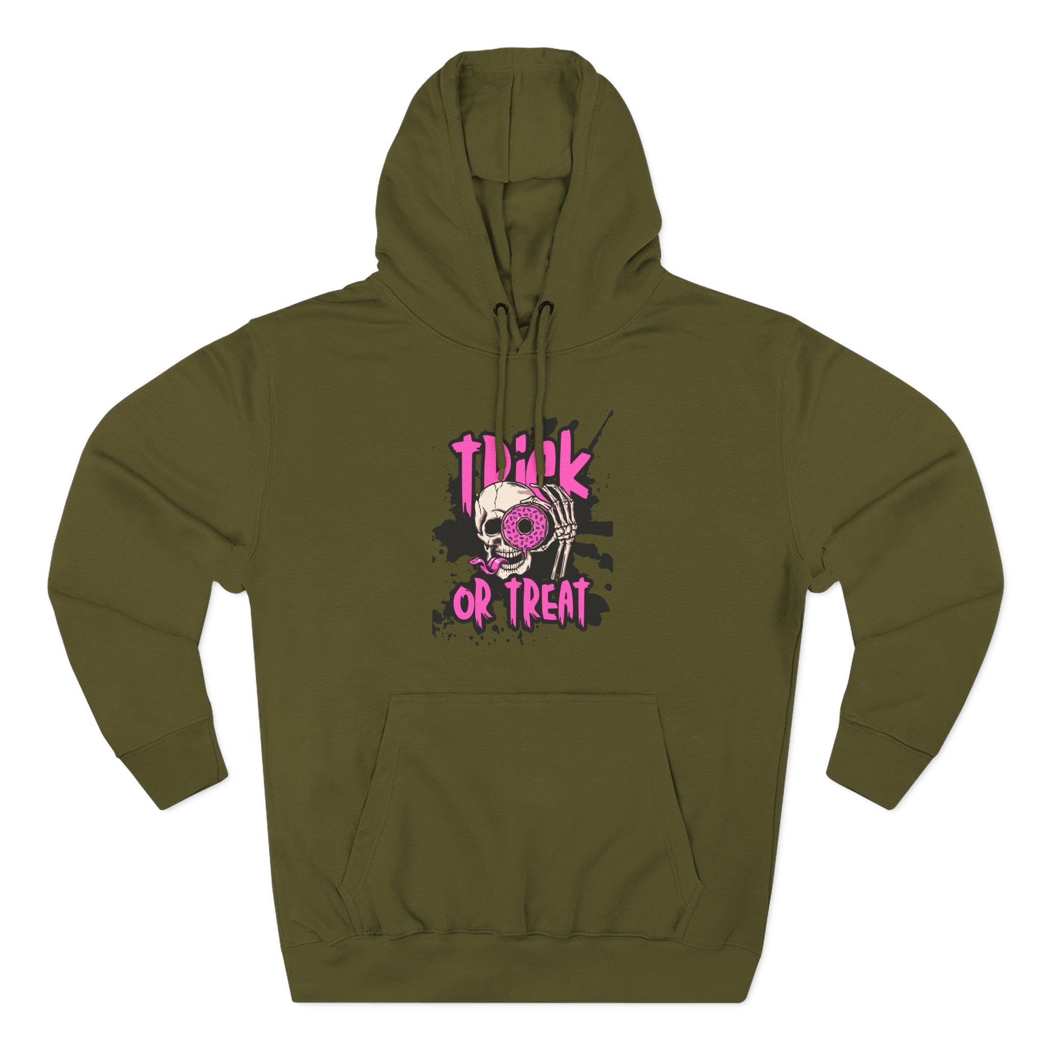 Trick Or Treat Skull Three-Panel Fleece Hoodie