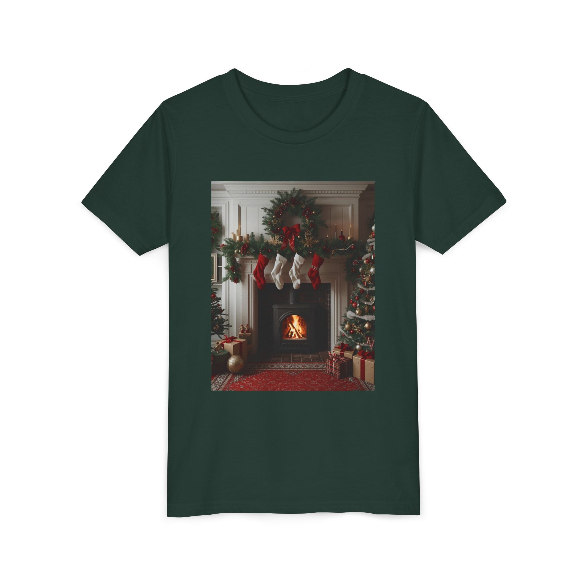 Cozy Christmas Youth Tee, Holiday Gift for Kids, Festive Short Sleeve Shirt, Winter Wear, Family Photos, Christmas Apparel